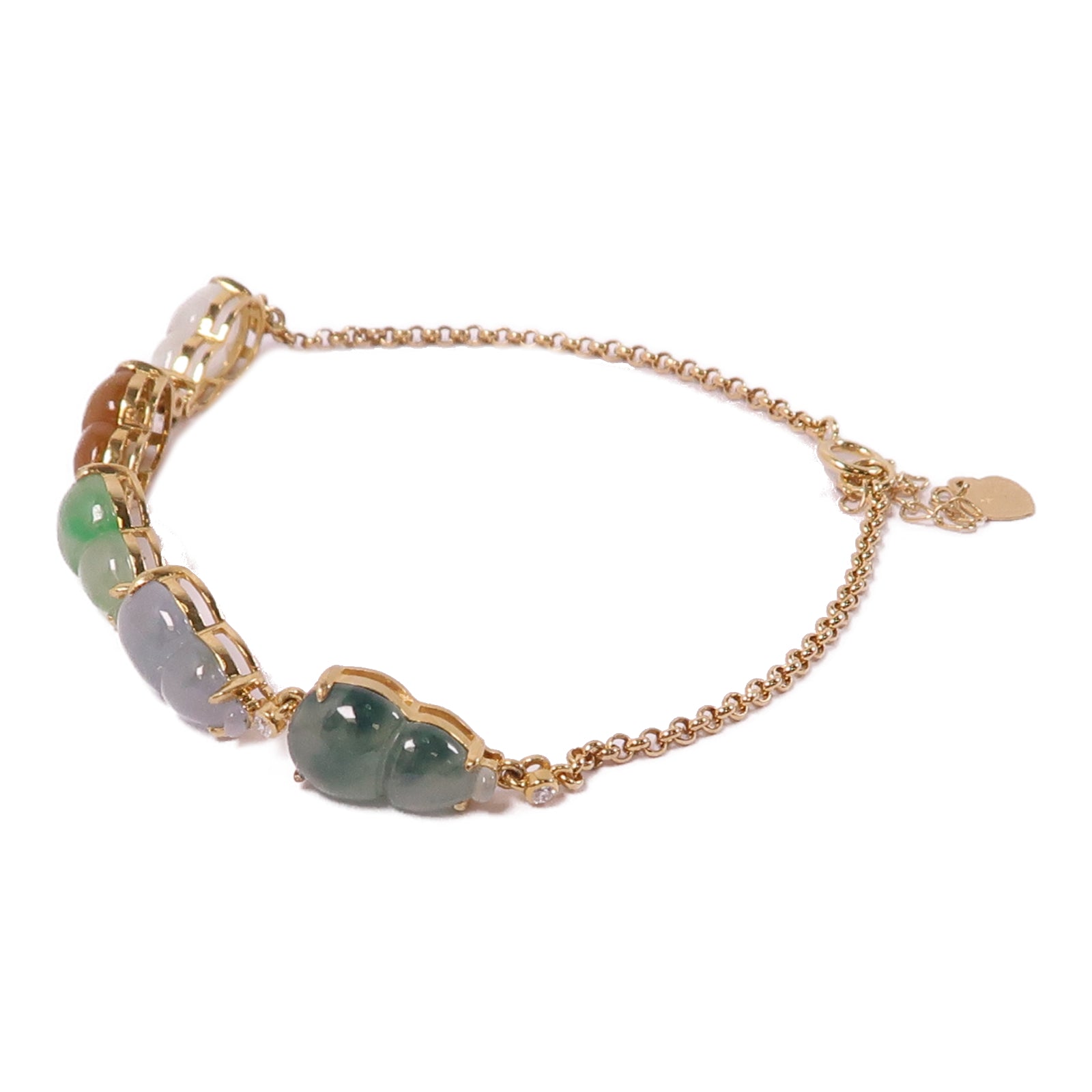 JEWELRY 18K黃金翡翠Bracelet手鐲綠色/棕色/白色