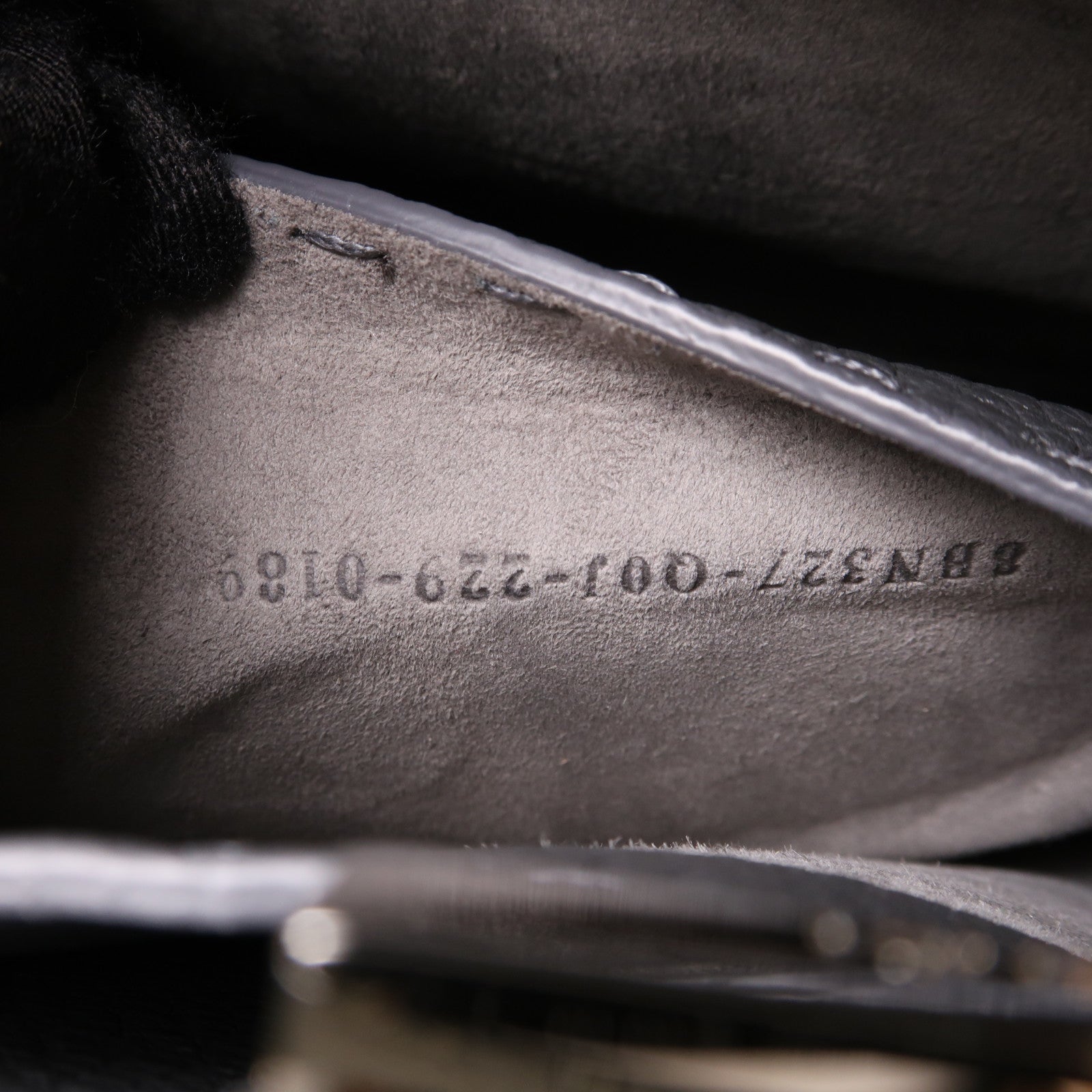 FENDI 牛皮皮革Peekaboo銀扣手挽肩背兩用袋灰色