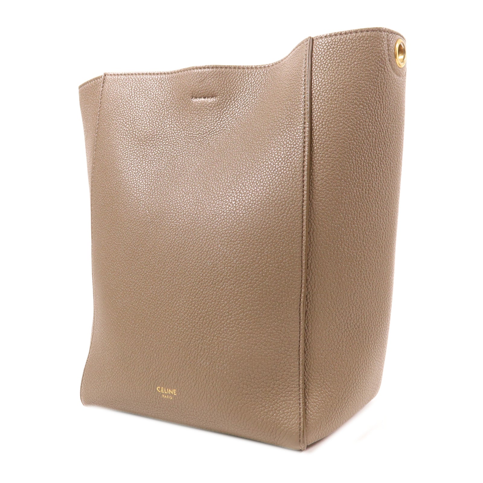 CELINE 牛皮皮革Sangle Bucket Bag金扣肩背袋