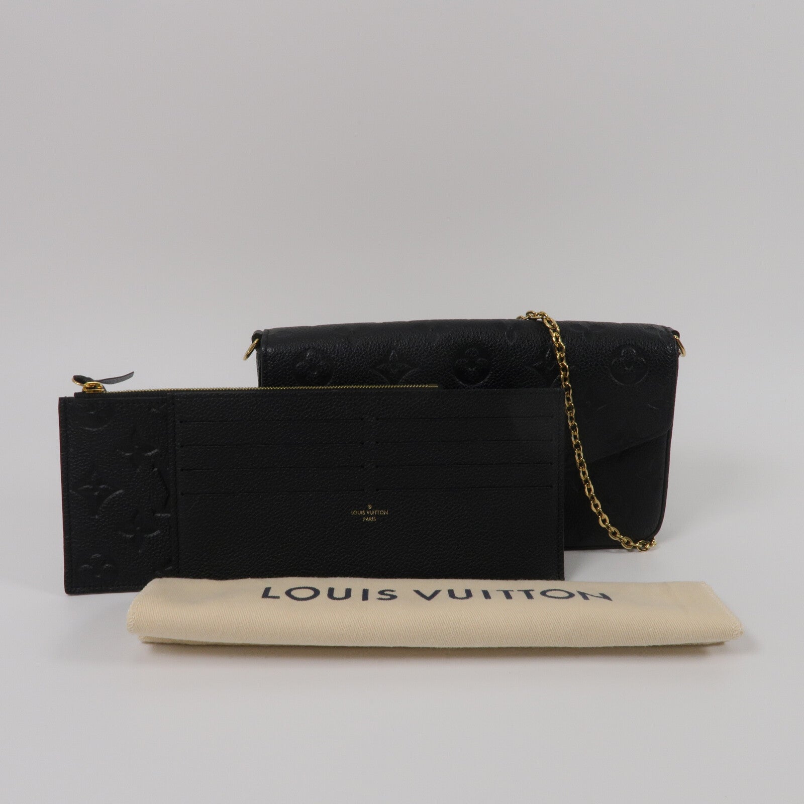 LOUIS VUITTON Monogram Empreinte Felicie Pochette鏈帶肩背袋