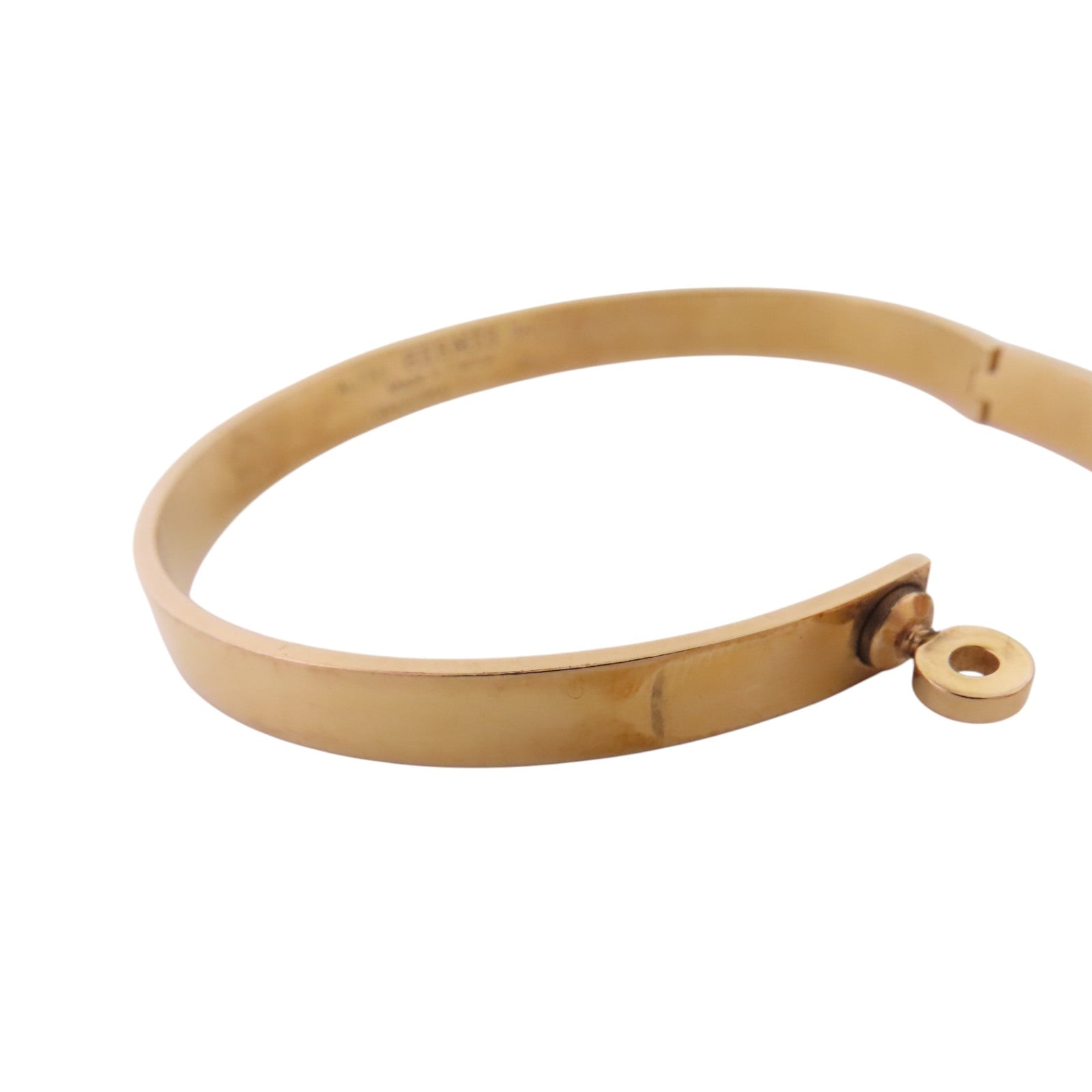 HERMES 18K玫瑰金Kelly Black Sapphire Bangle金扣黑色藍寶石手鐲