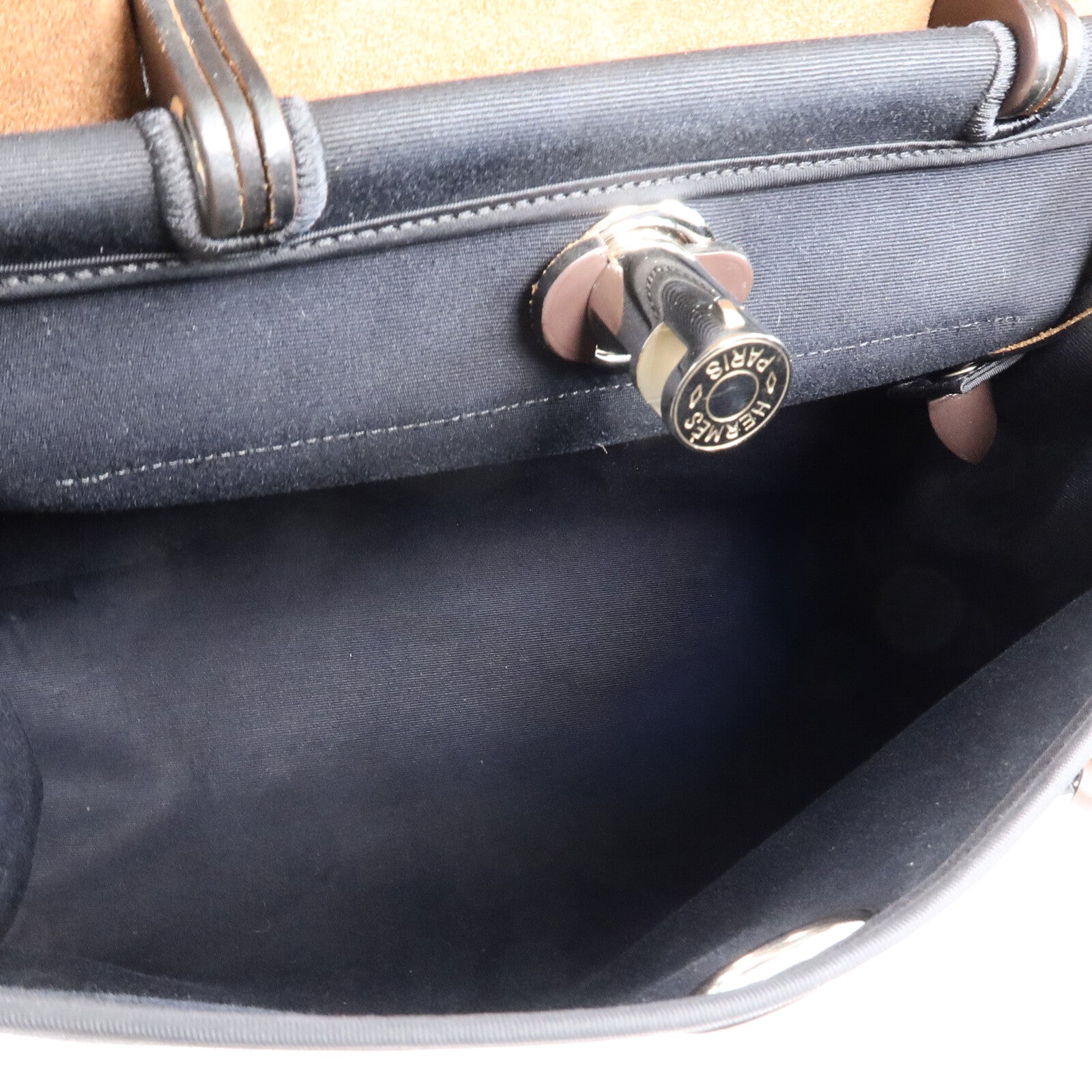 HERMES 帆布Herbag PM手挽肩背兩用袋Noir