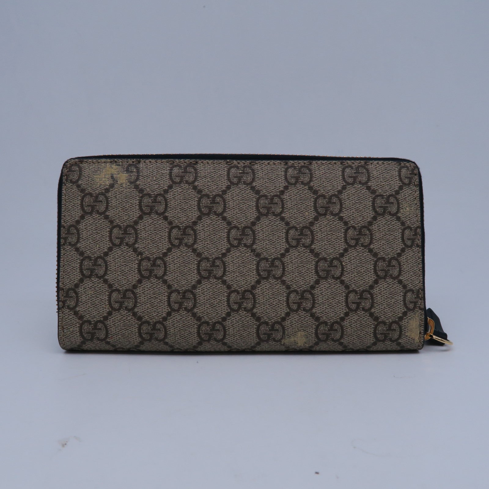 GUCCI 【清倉大減價】塗層帆布 Zipper Long Wallet金扣拉鍊長錢包啡色