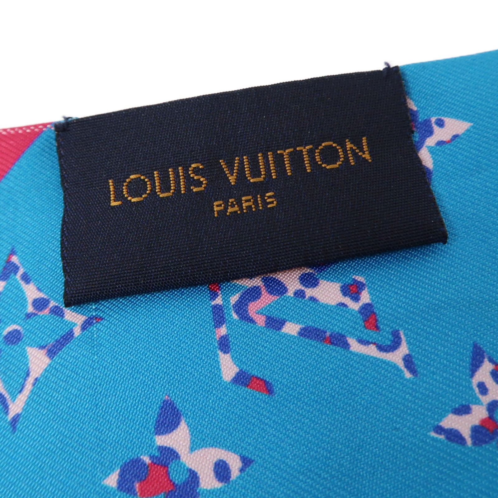 LOUIS VUITTON 【激減優惠】絲質Bestiary BB Bandeau絲巾紅色/藍色