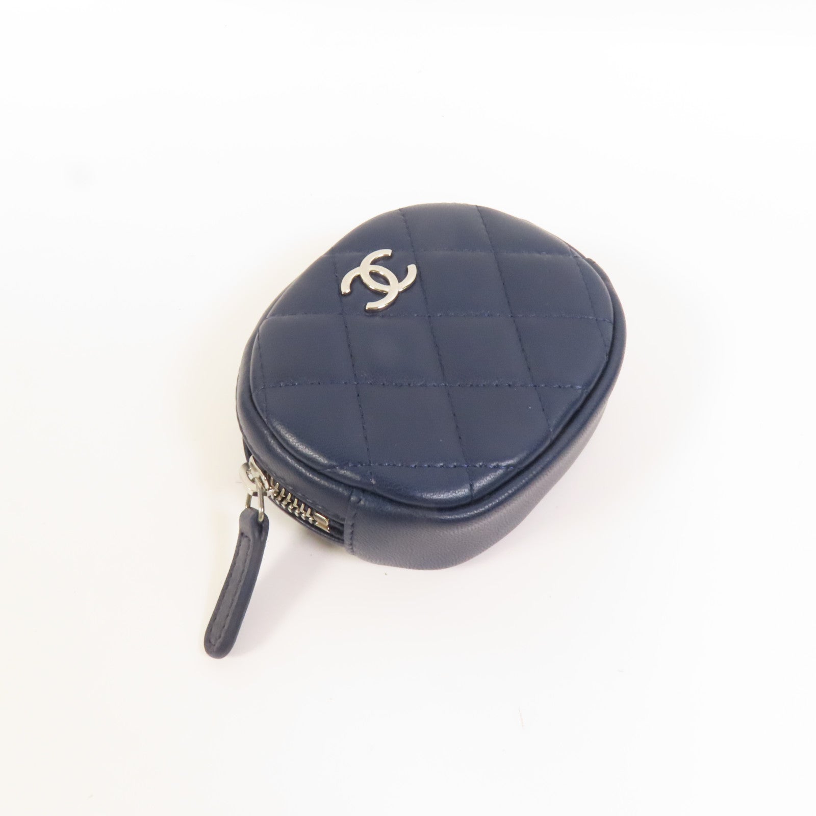 CHANEL 羊皮皮革Coin Case銀扣零錢包