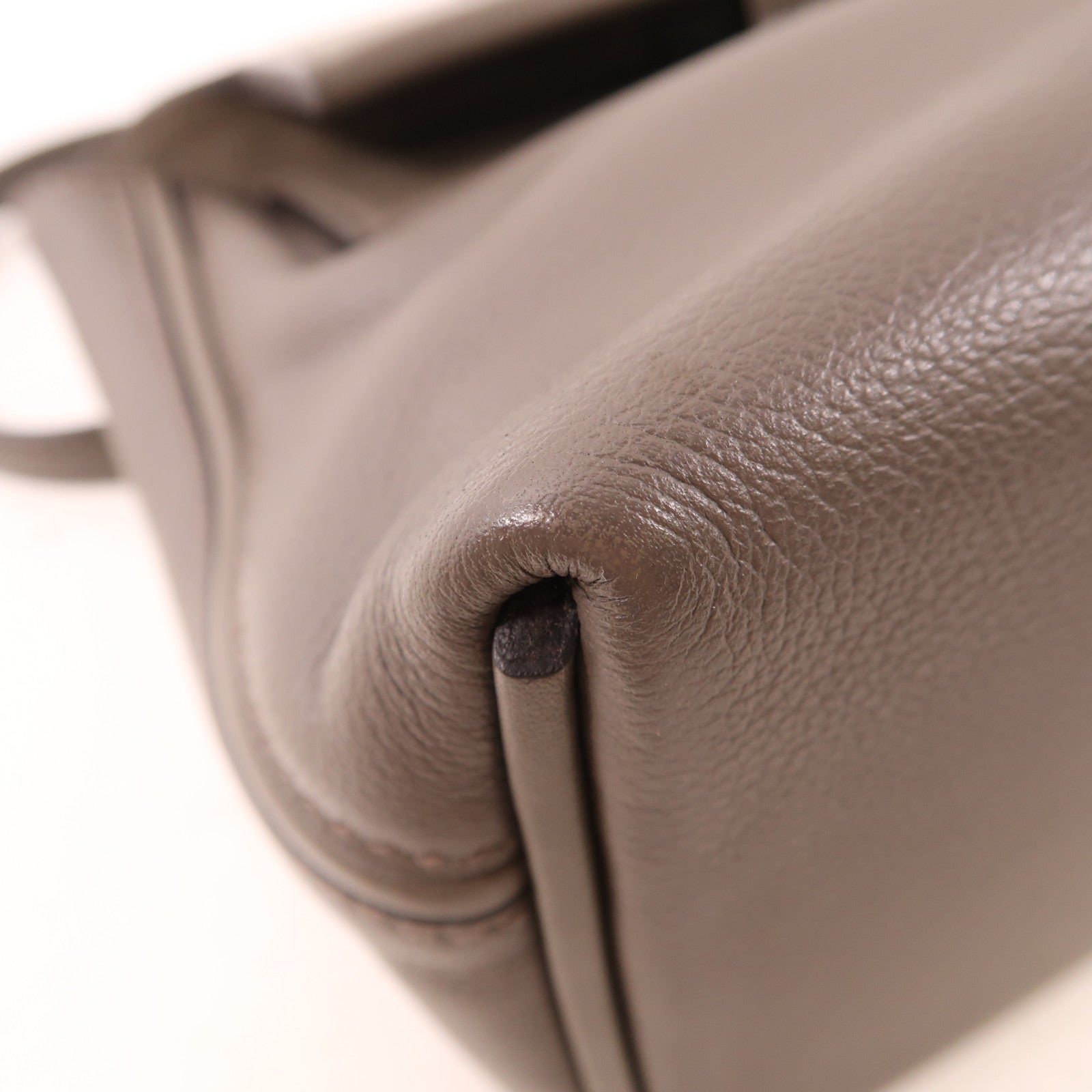 HERMES Evercolor皮革24/24 Mini銀扣手挽肩背兩用袋Etain灰色