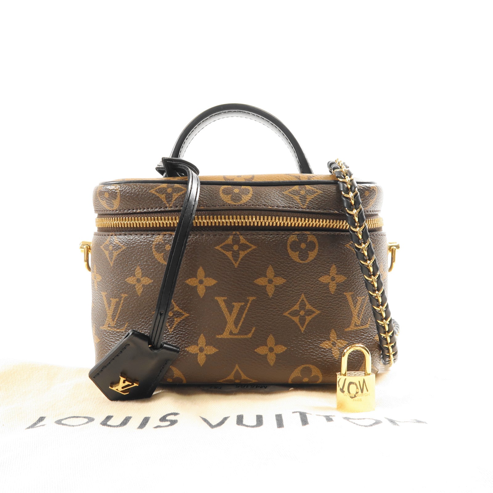 LOUIS VUITTON Monogram Reverse Vanity PM金扣手挽肩背兩用袋