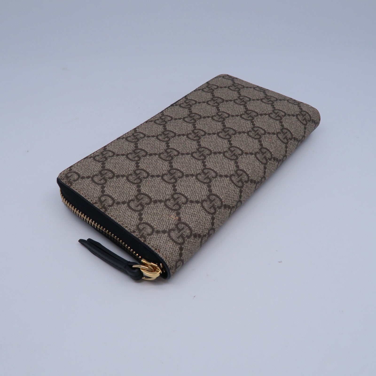 GUCCI 【清倉大減價】塗層帆布 Zipper Long Wallet金扣拉鍊長錢包啡色