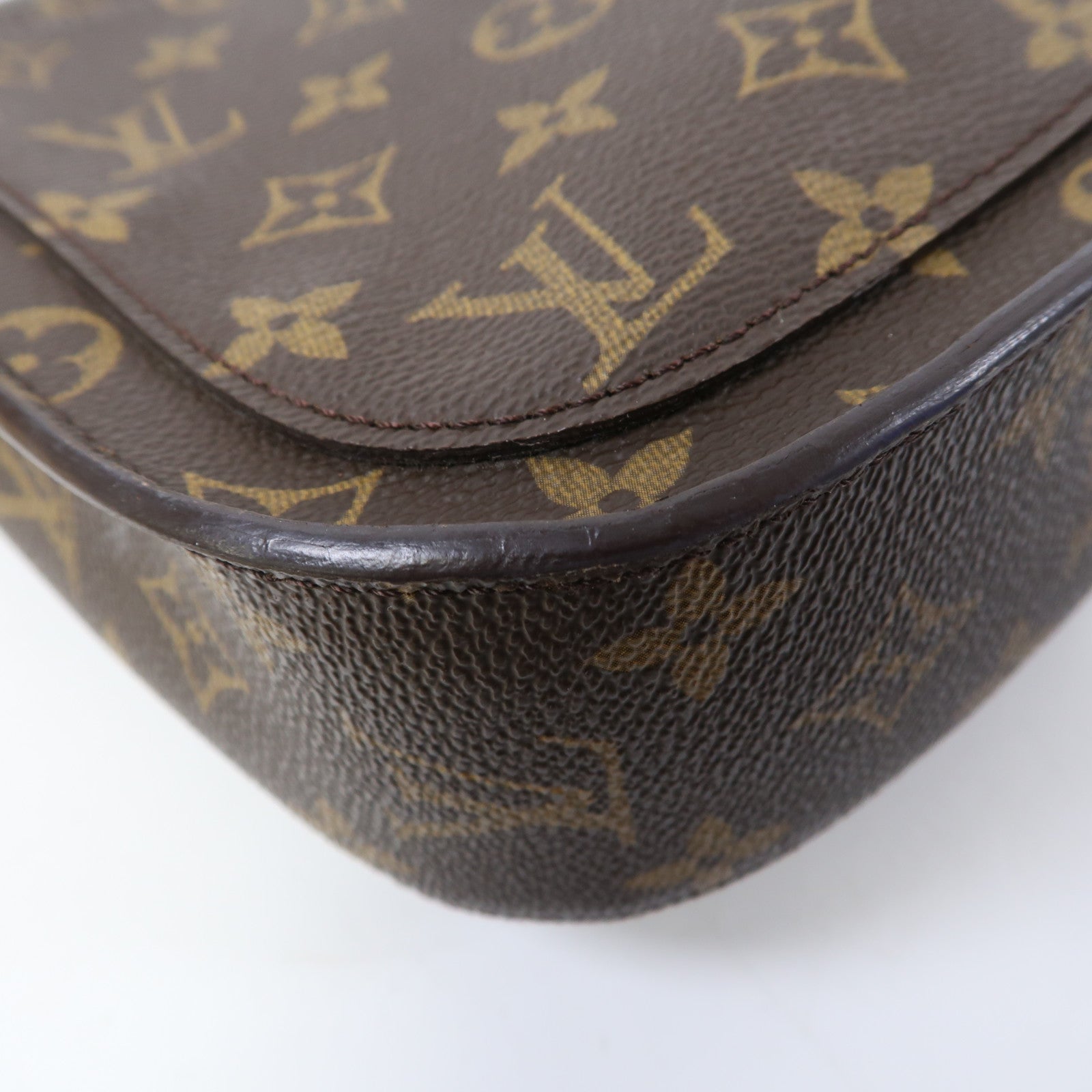 LOUIS VUITTON Monogram Saint Cloud GM金扣肩背袋啡色