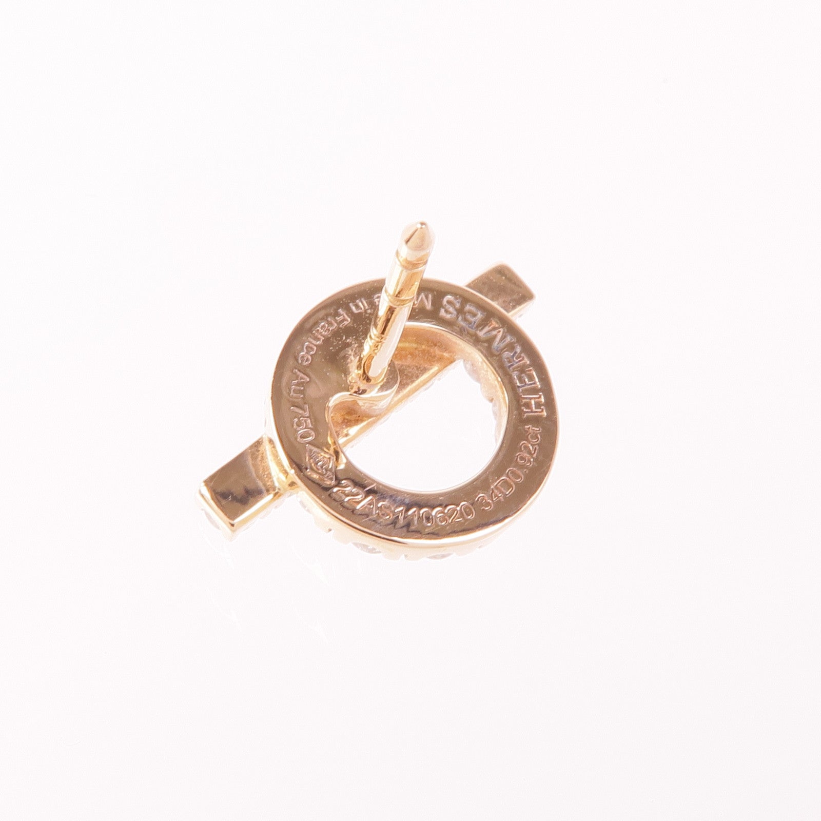 HERMES 18K玫瑰金Finesse Diamond Earrings鑽石耳環