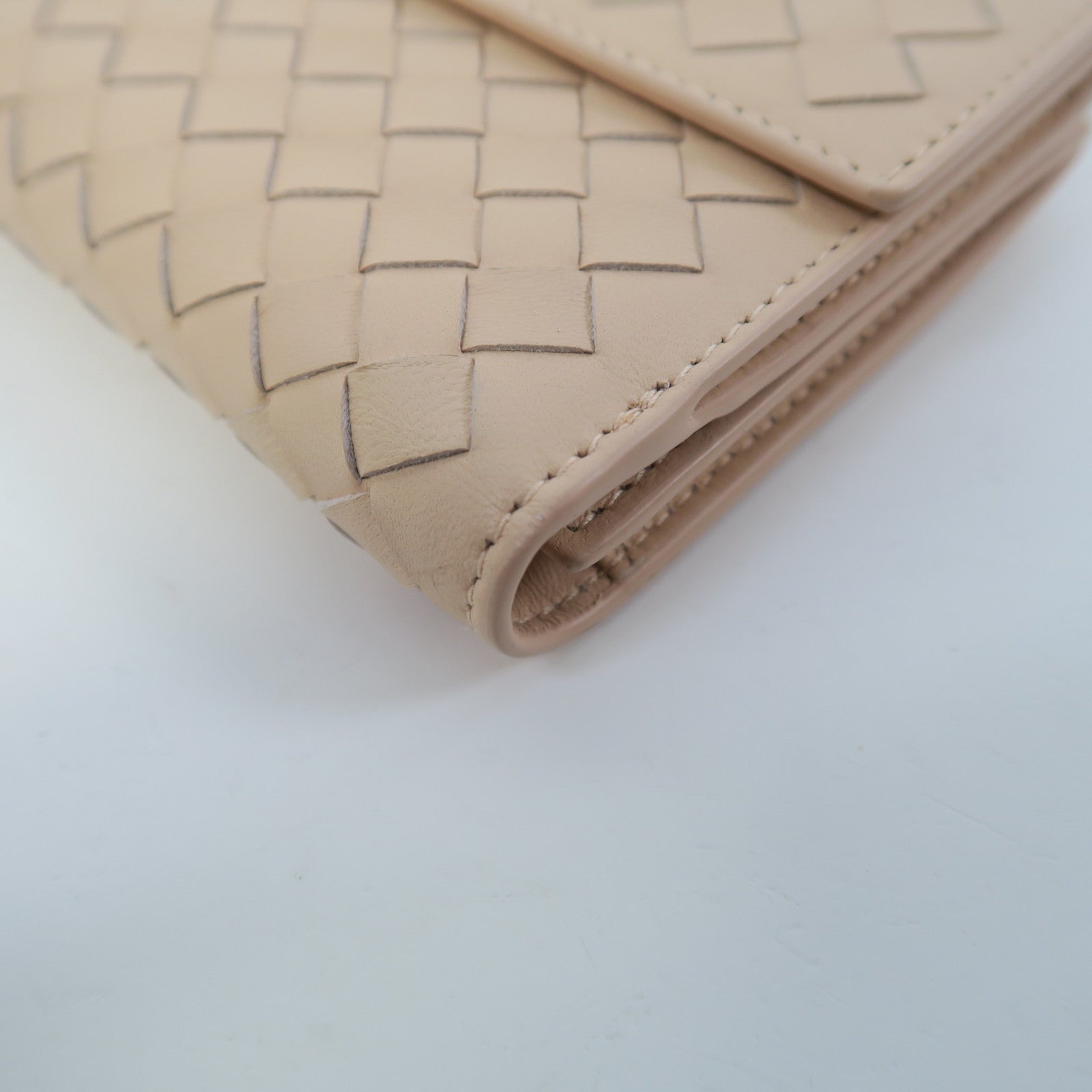 BOTTEGA VENETA **【激減優惠】織紋皮革Long Wallet長錢包粉紅色