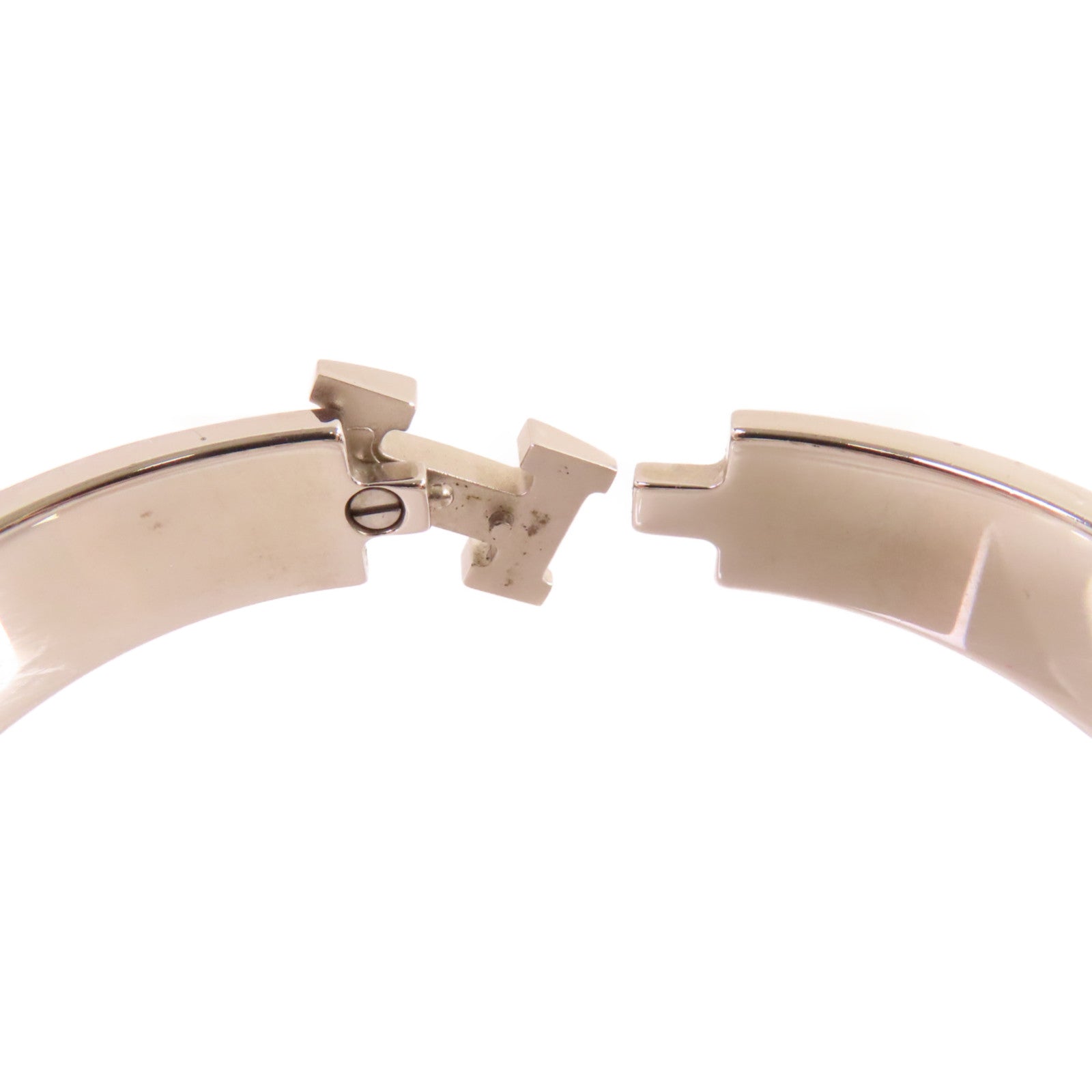 HERMES 金屬/琺瑯Clic H Bracelet手鐲橘紅色