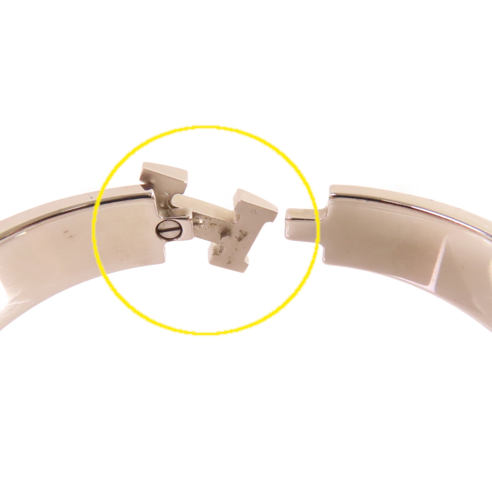 HERMES 金屬/琺瑯Clic H Bracelet手鐲橘紅色