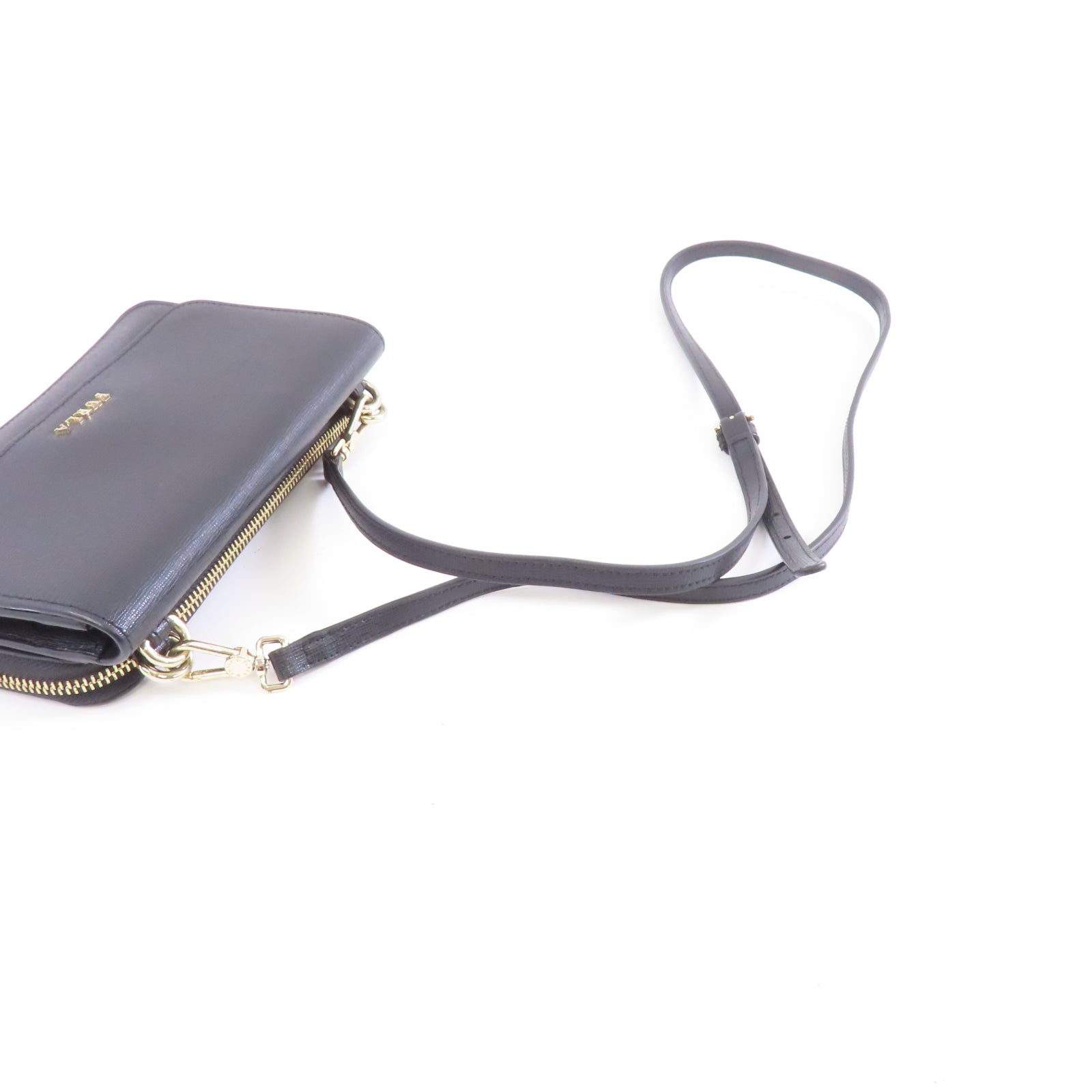 Furla 牛皮皮革Shoulder Bag金扣肩背袋黑色