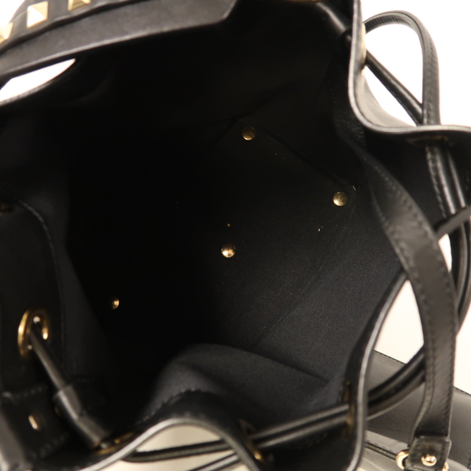 Valentino 牛皮皮革2 Way Shoulder金扣手挽肩背兩用袋黑色