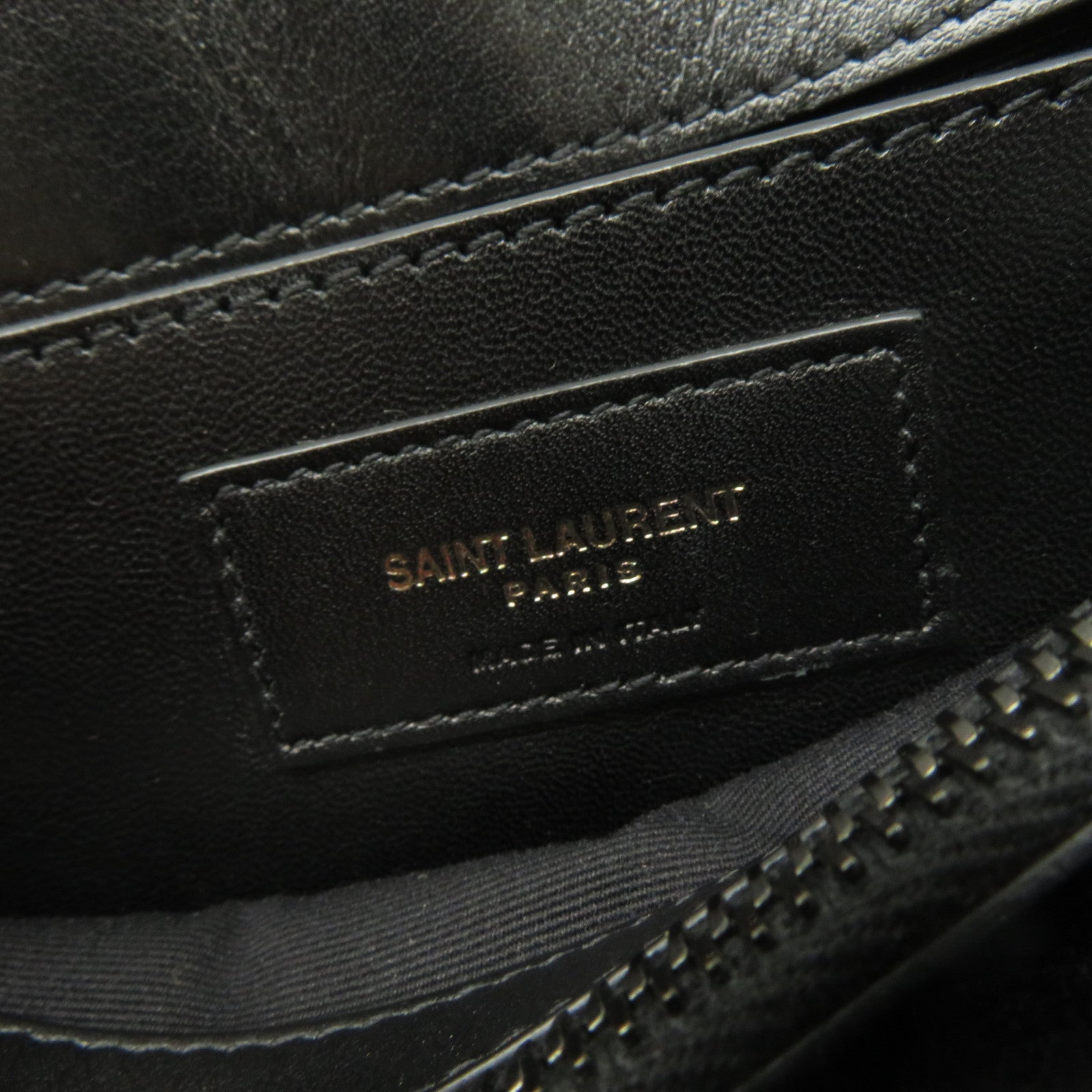 SAINT LAURENT 牛皮皮革Small Loulou黑扣肩背袋黑色
