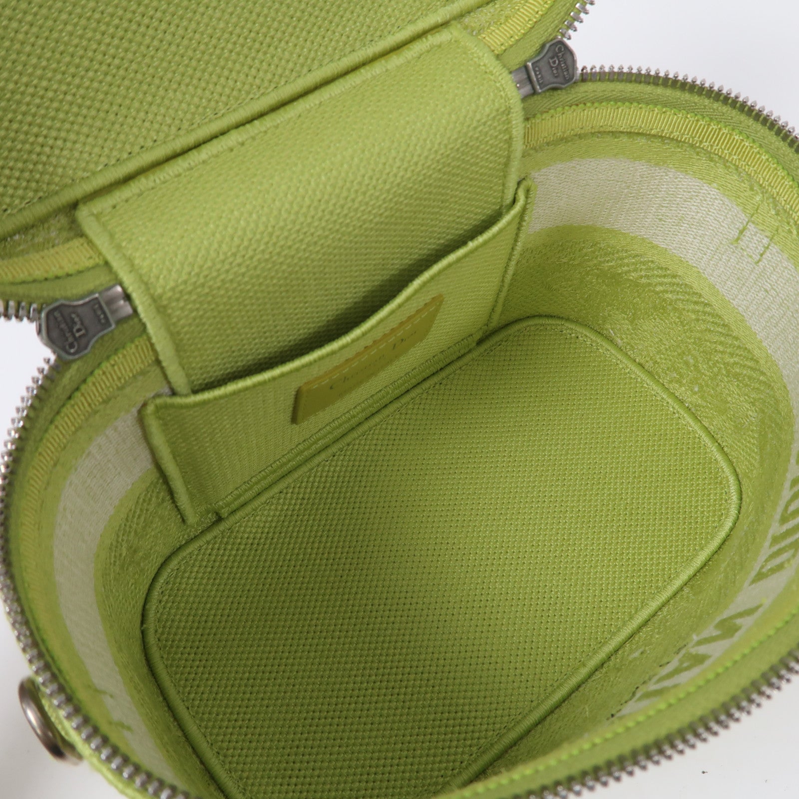 Dior 帆布Small DiorTravel Vanity Case銀扣手挽肩背兩用袋綠色