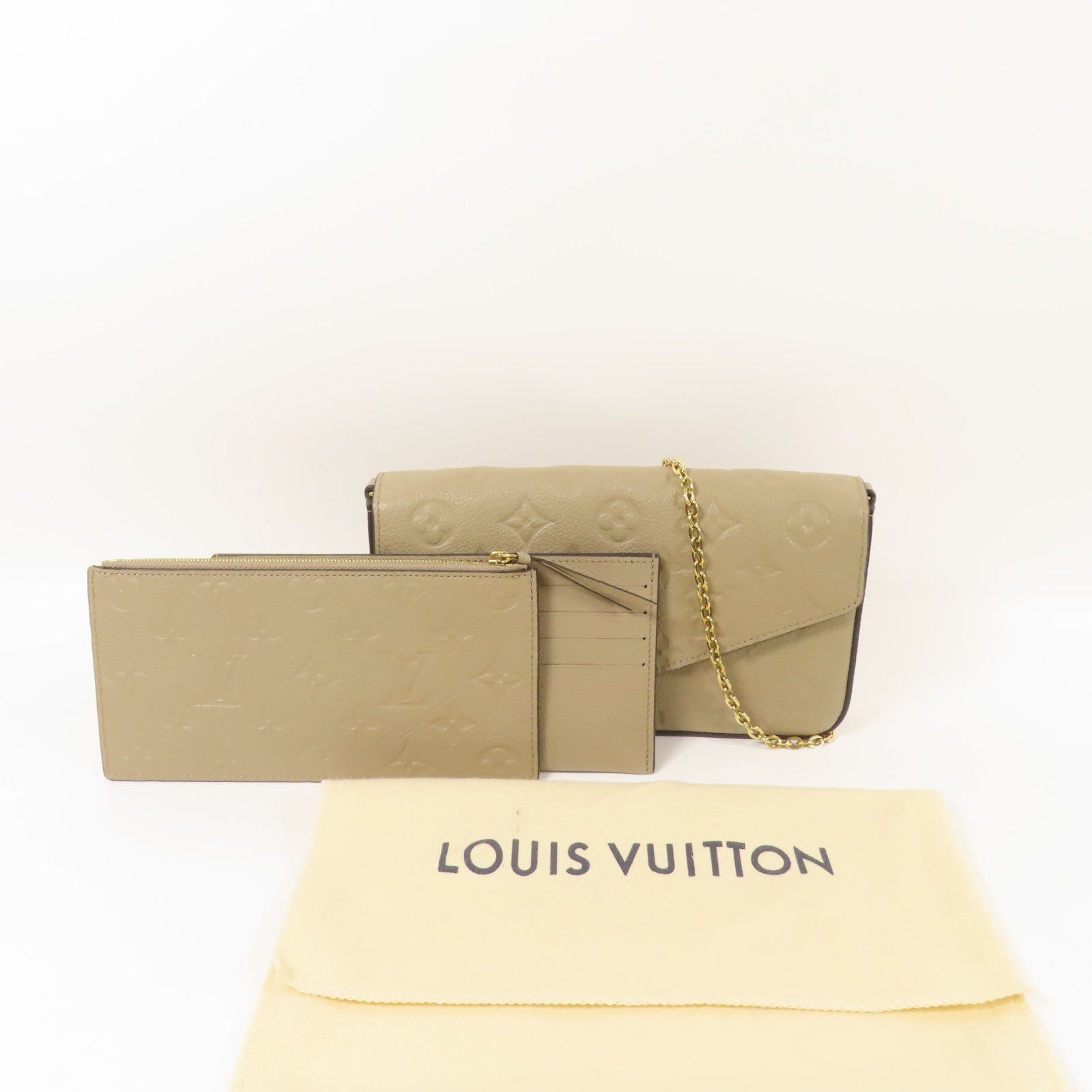 LOUIS VUITTON Monogram Empreinte Pochette Felicie金扣肩背袋