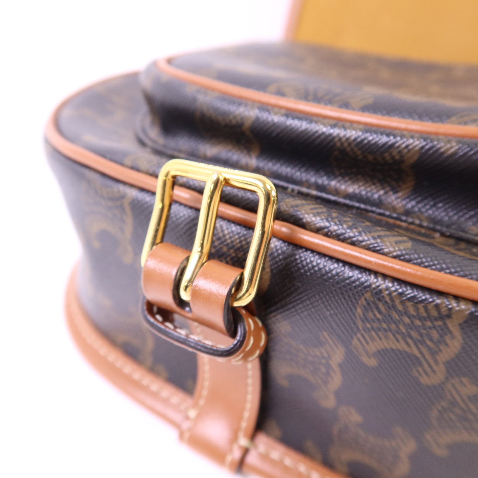 CELINE 塗層帆布Folco金扣肩背袋