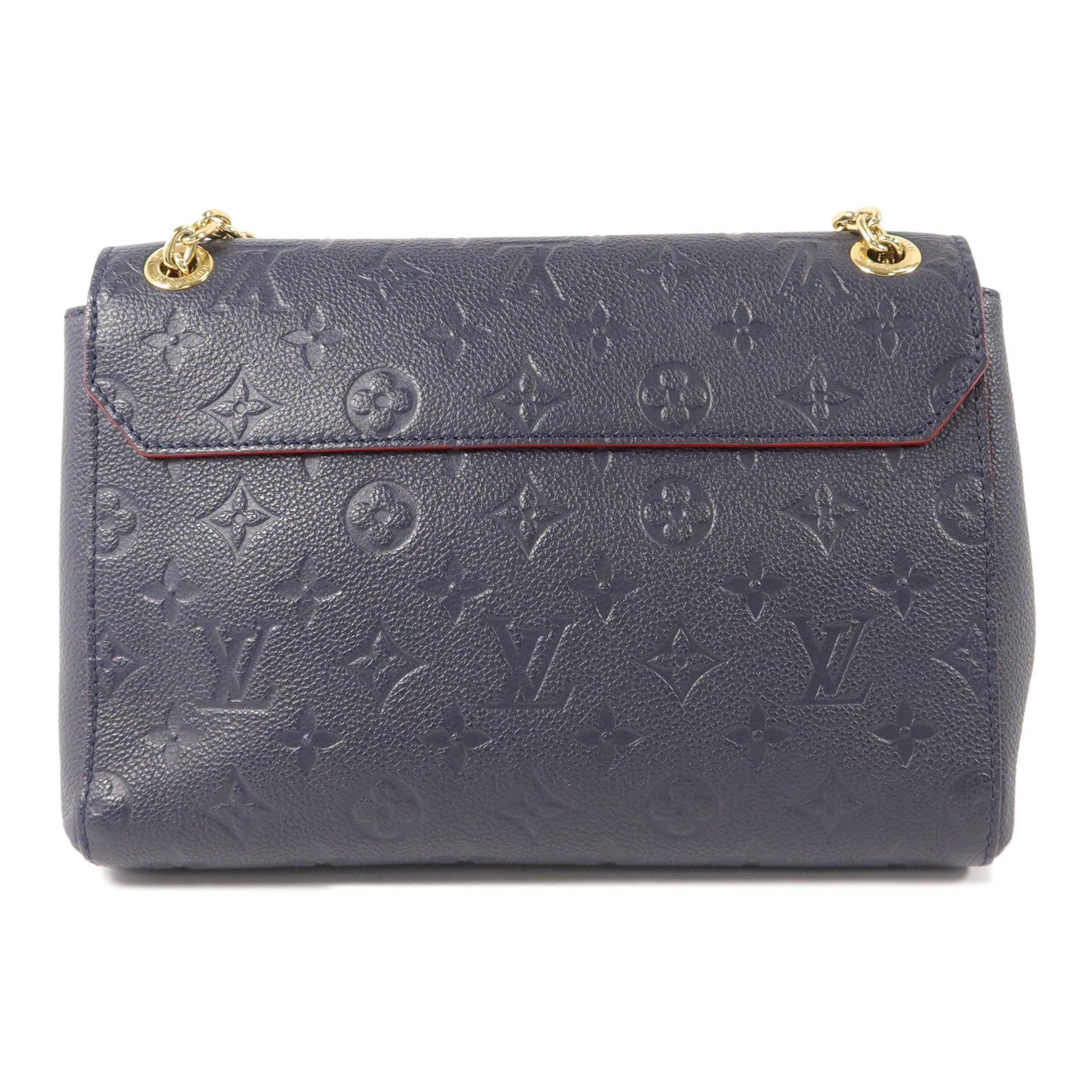 LOUIS VUITTON Monogram Empreinte Vavin PM肩背袋深藍色