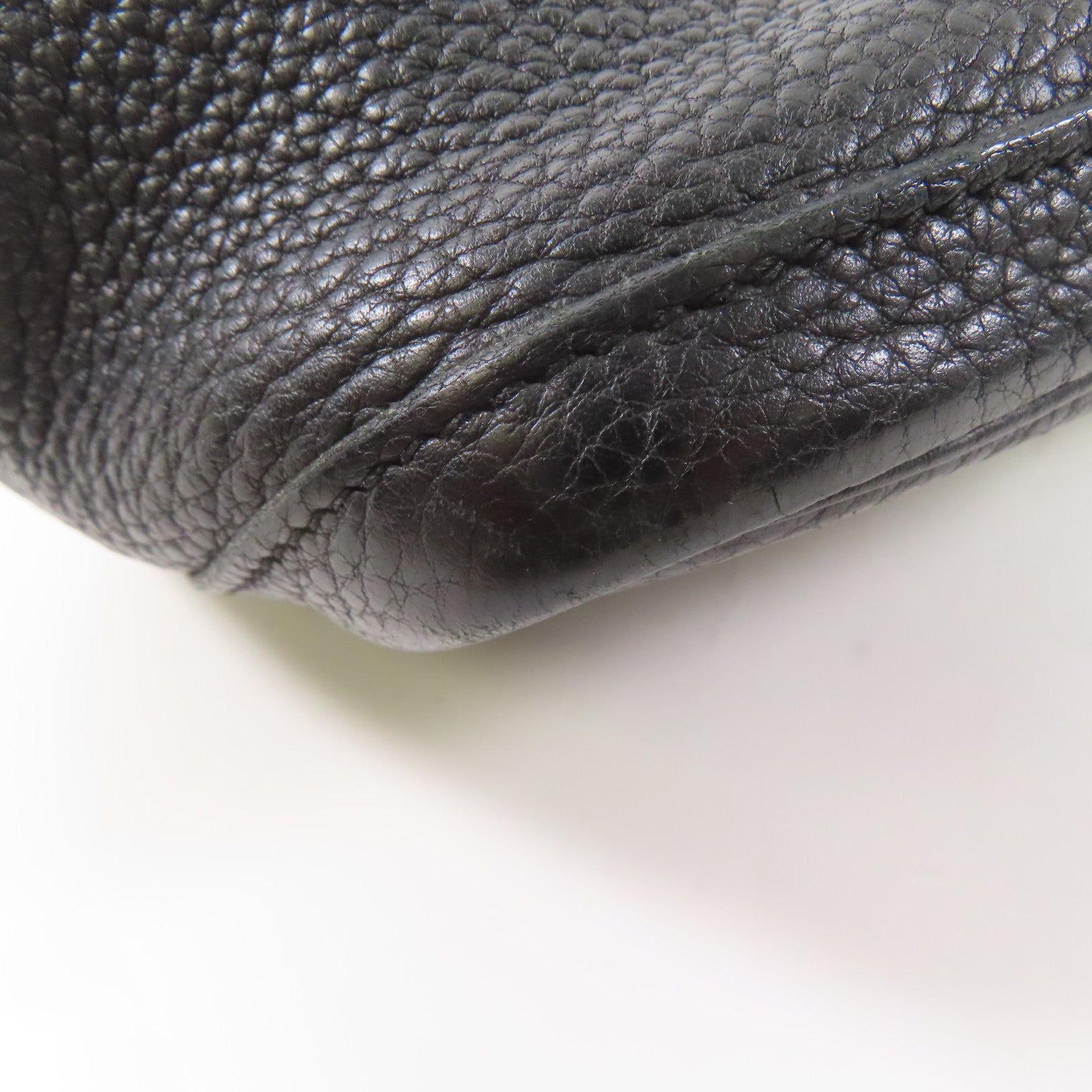 HERMES Negonda皮革Garden Party PM銀扣手挽袋Noir/黑色