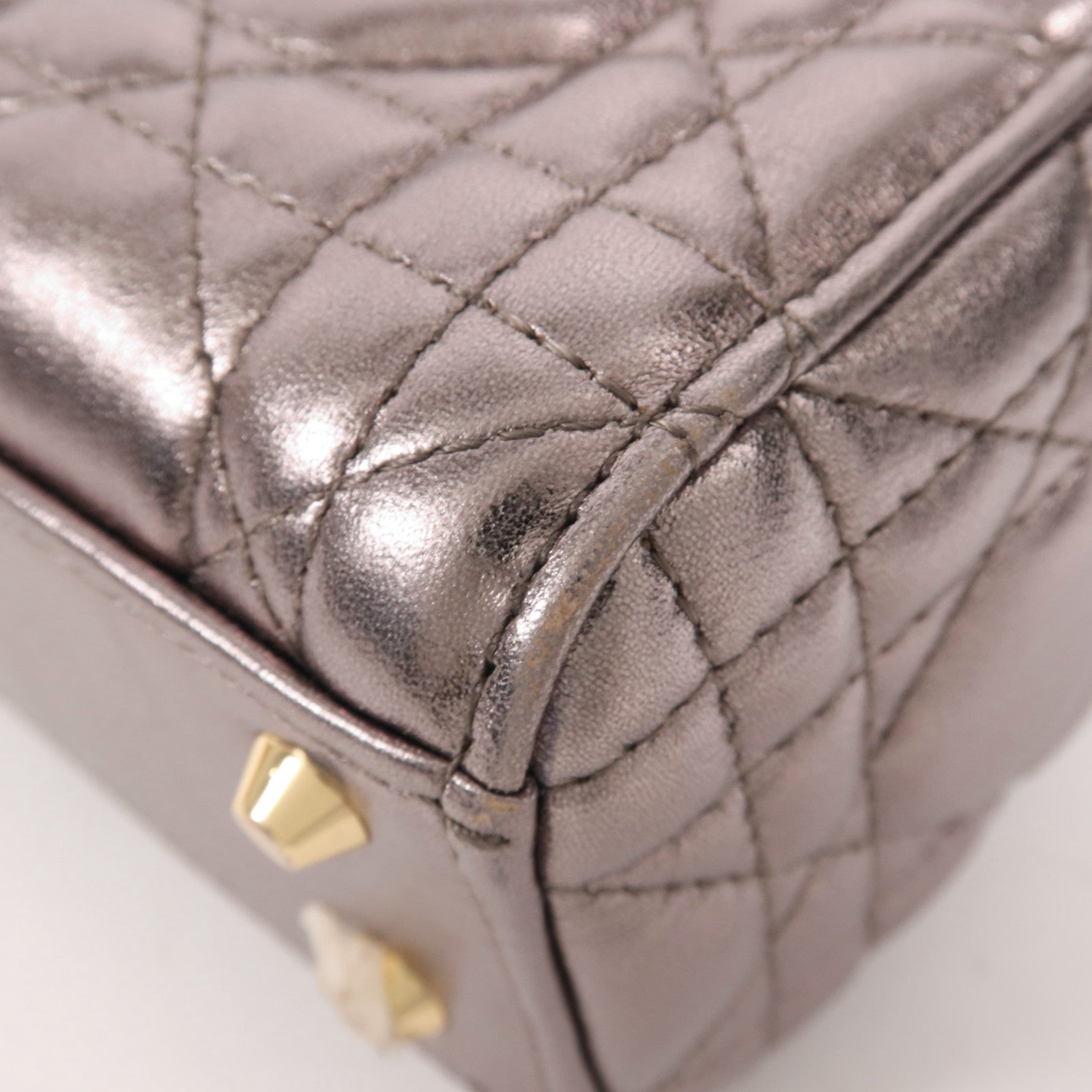 Dior 羊皮皮革Lady Dior Mini金扣手挽肩背兩用袋