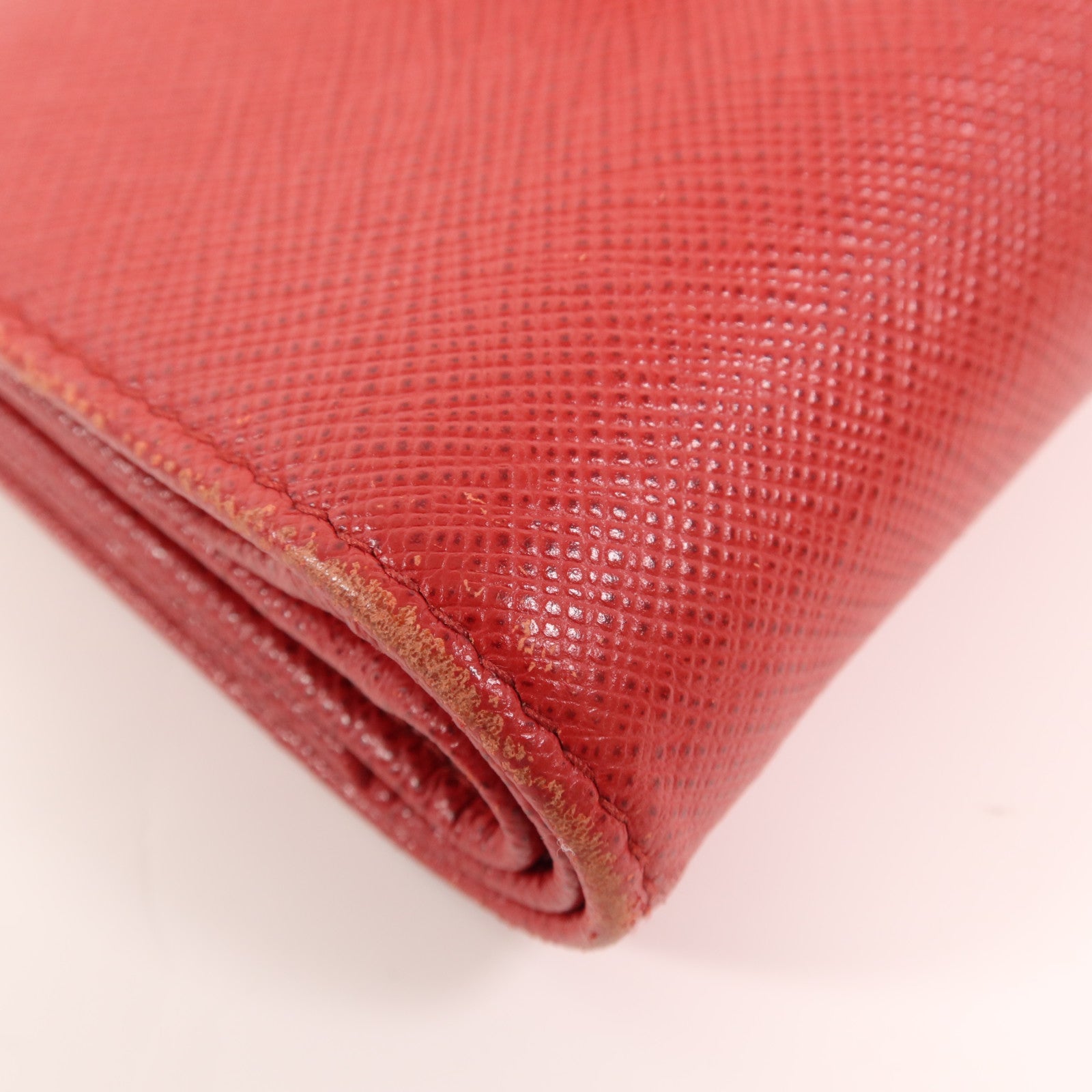 PRADA Saffiano皮革Wallet金扣錢包