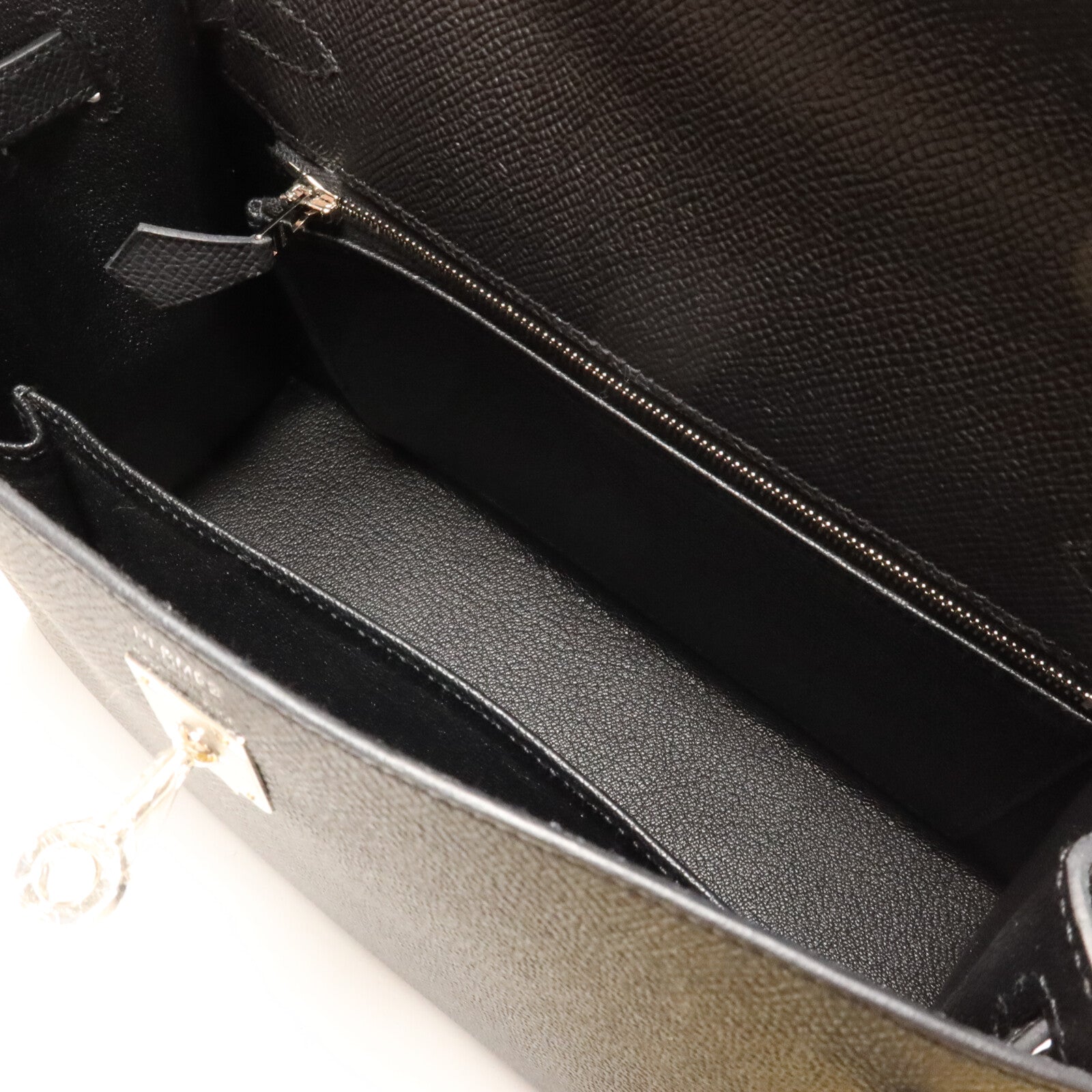 HERMES Epsom皮革Kelly 25手挽肩背兩用袋Noir