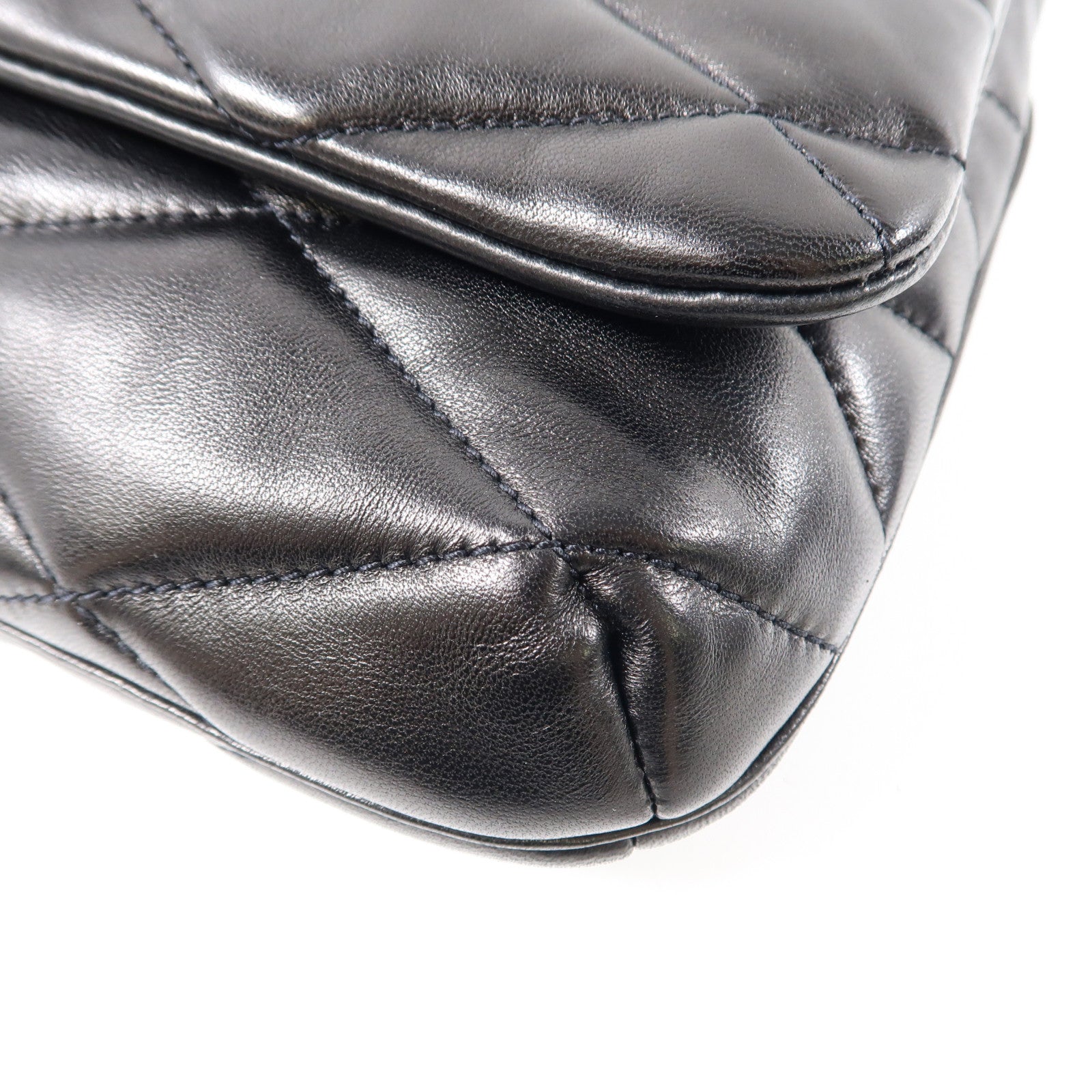 SAINT LAURENT 羊皮皮革LE57金扣肩背袋黑色