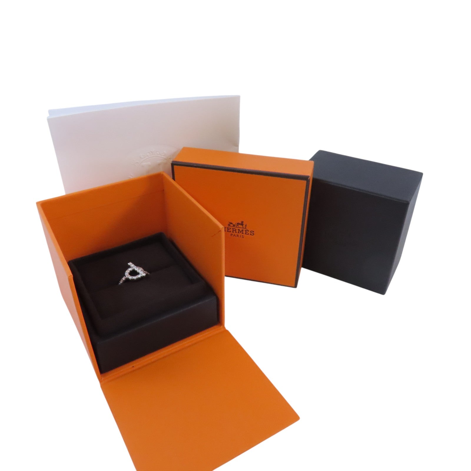 HERMES 18K白金Finessee Diamond Ring鑽石戒指#54/US#6.5