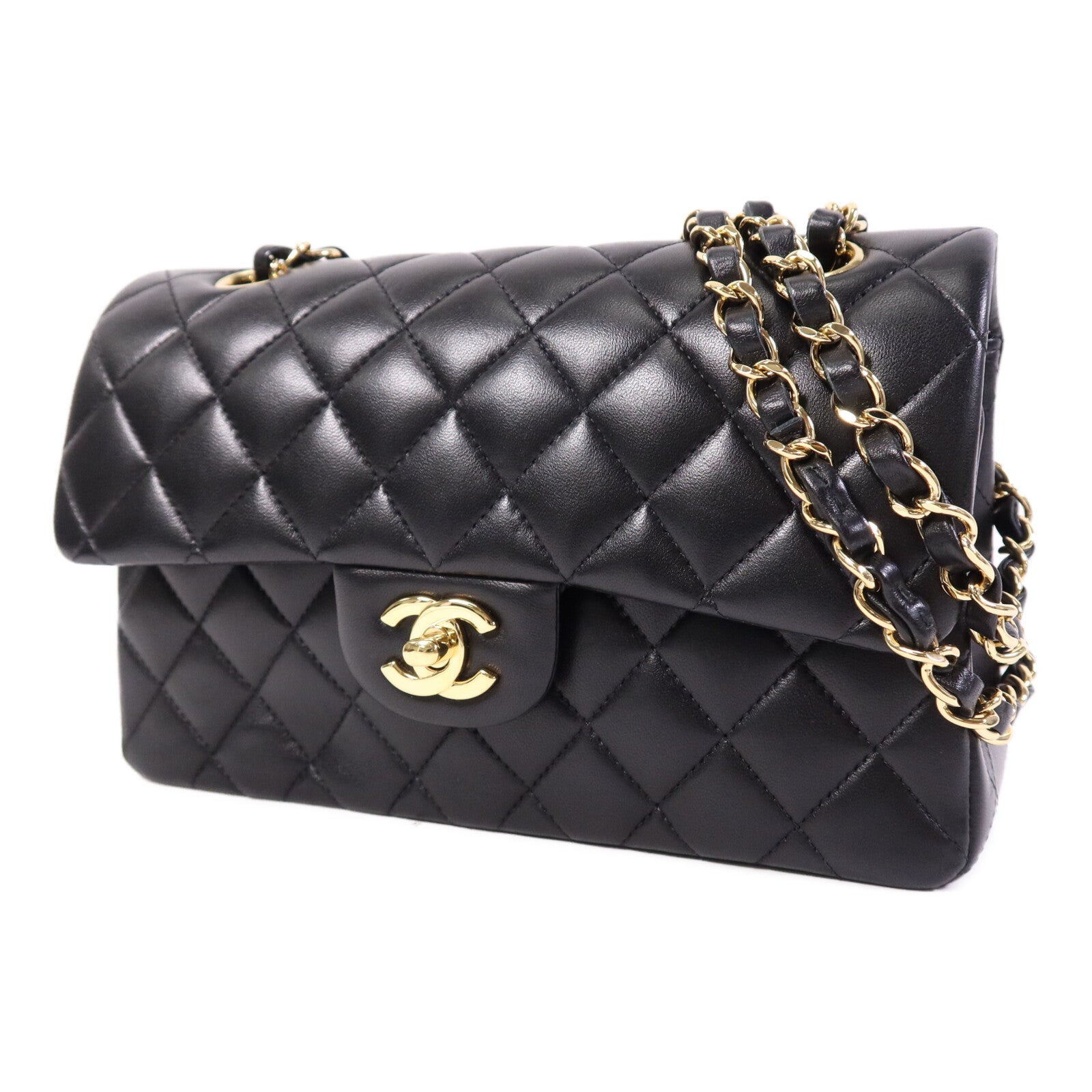 CHANEL 羊皮皮革Classic 23金扣鏈帶肩背袋