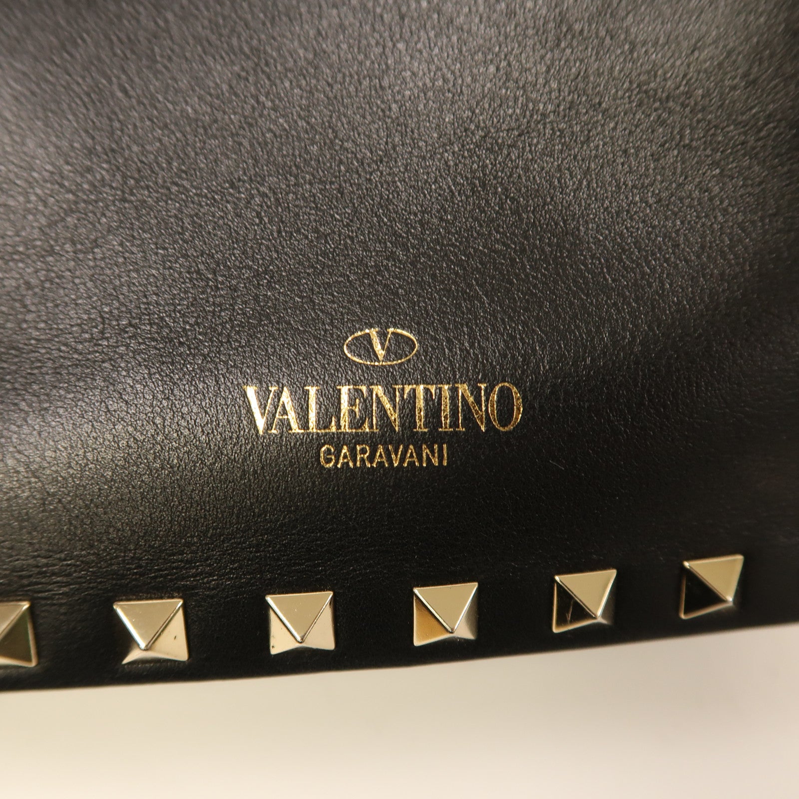 Valentino 牛皮皮革2 Way Shoulder金扣手挽肩背兩用袋黑色