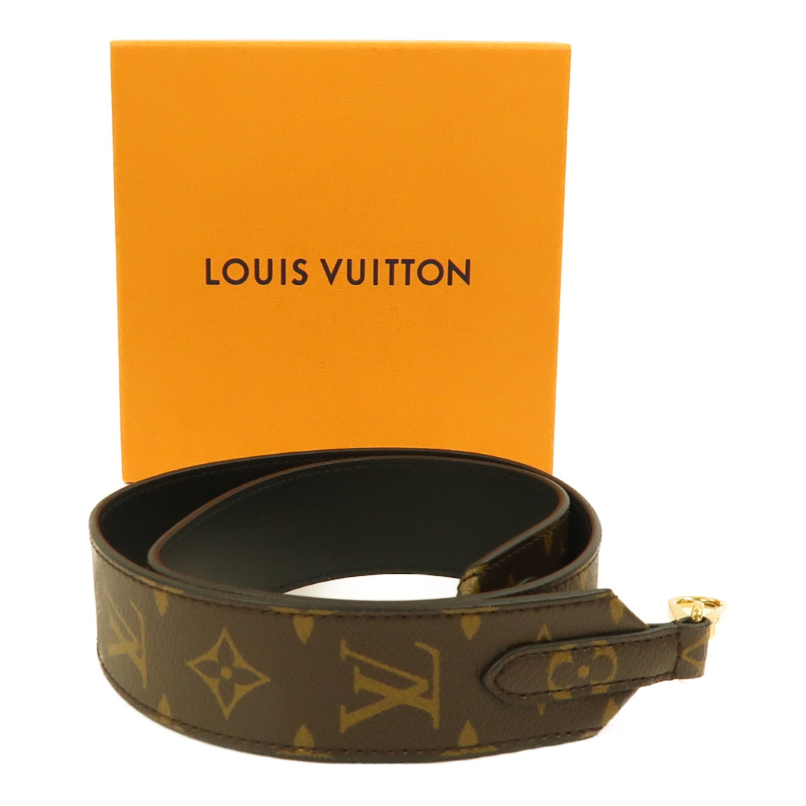 LOUIS VUITTON Monogram Shoulder Strap金扣肩帶啡色