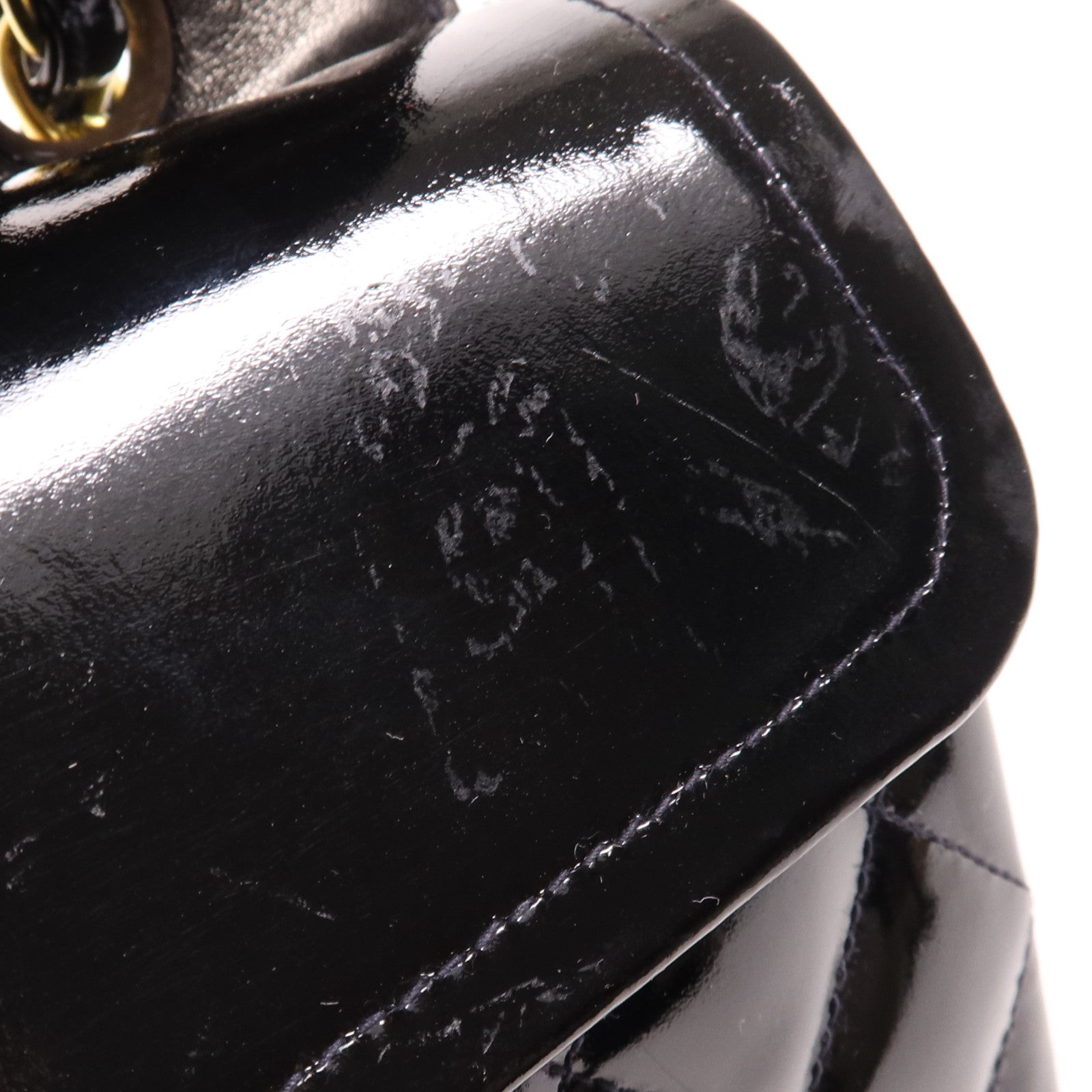 CHANEL 漆皮皮革Classic 23金扣鏈帶肩背袋