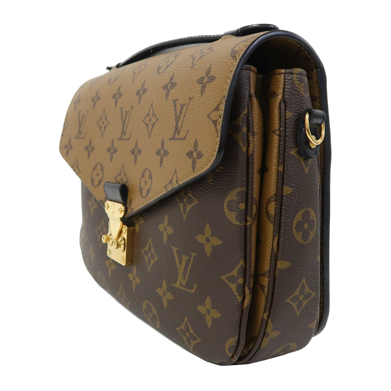 LOUIS VUITTON Monogram Reverse Pochette Metis金扣手挽肩背兩用袋啡色