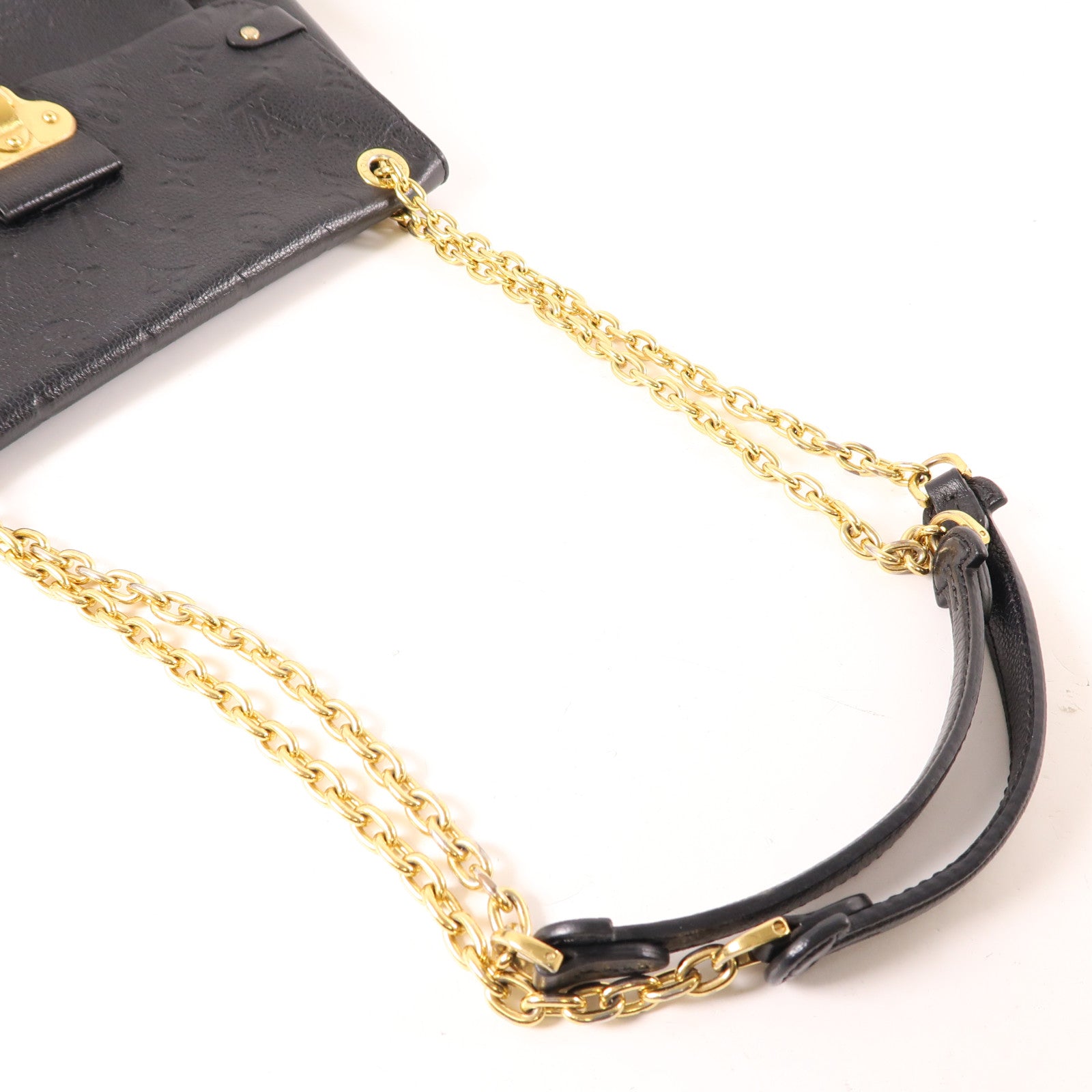 LOUIS VUITTON Monogram Empreinte Vavin金扣鏈帶肩背袋黑色