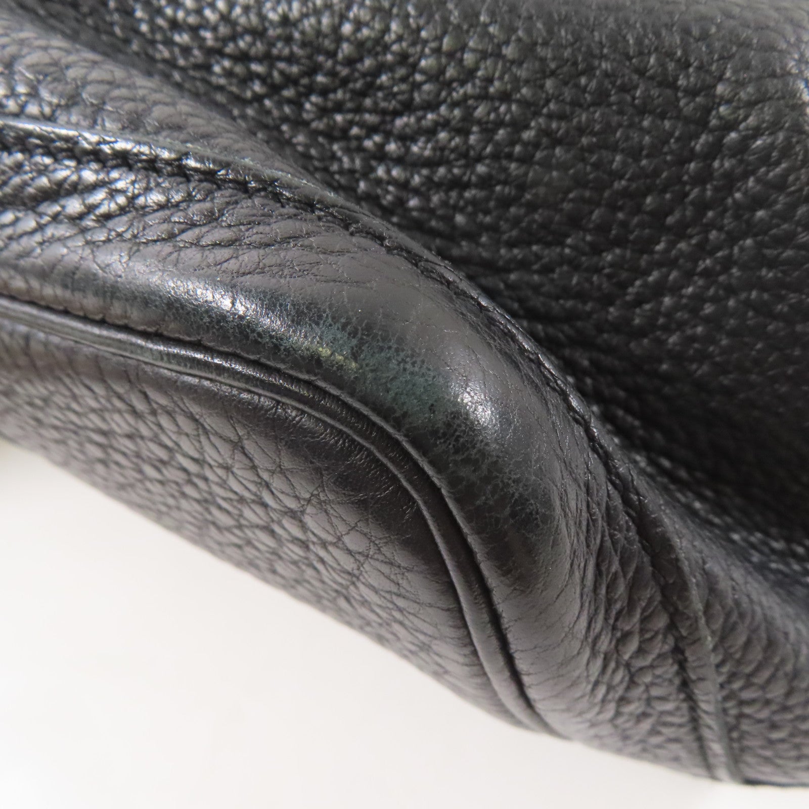 HERMES Negonda皮革Garden Party PM銀扣手挽袋Noir/黑色