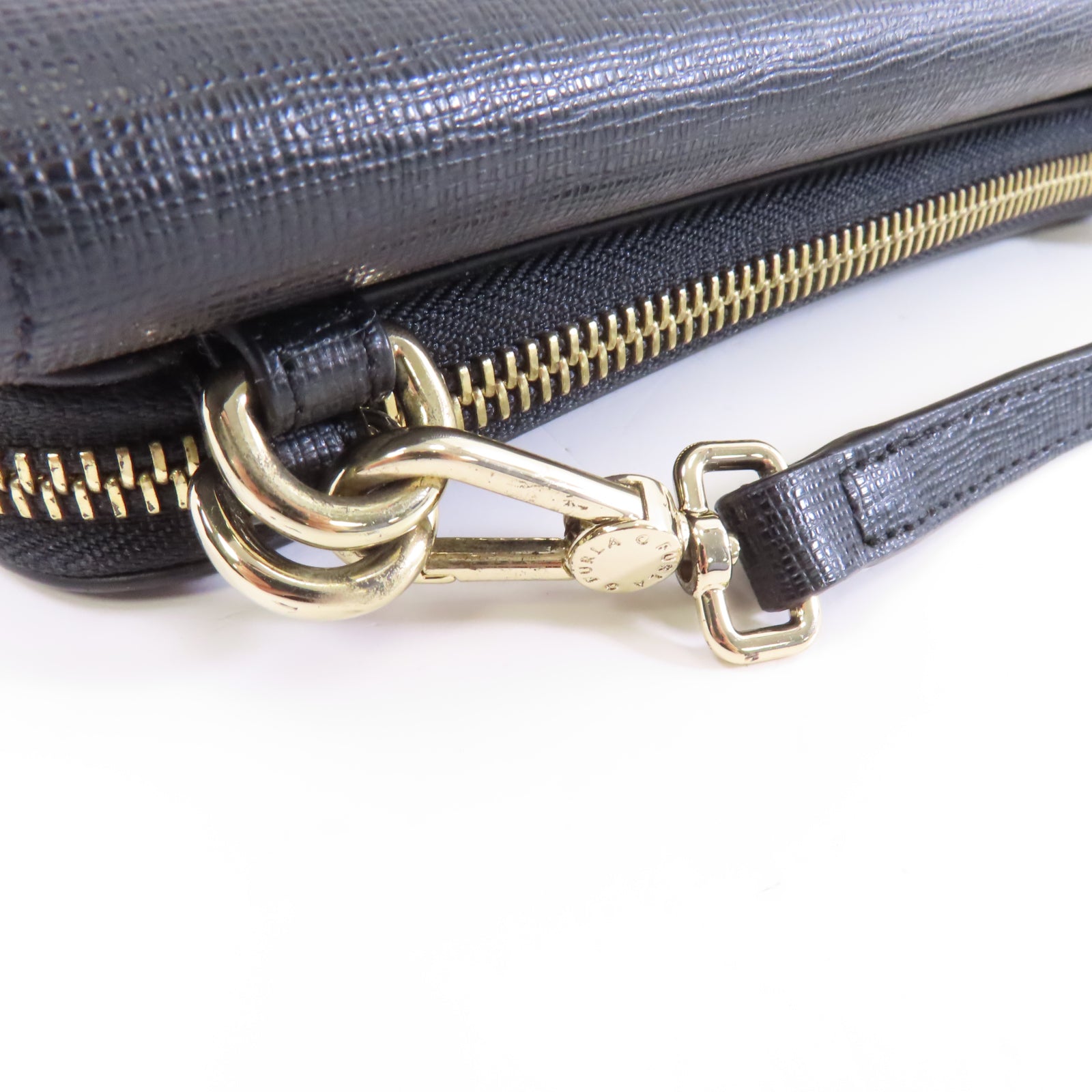 Furla 牛皮皮革Shoulder Bag金扣肩背袋黑色