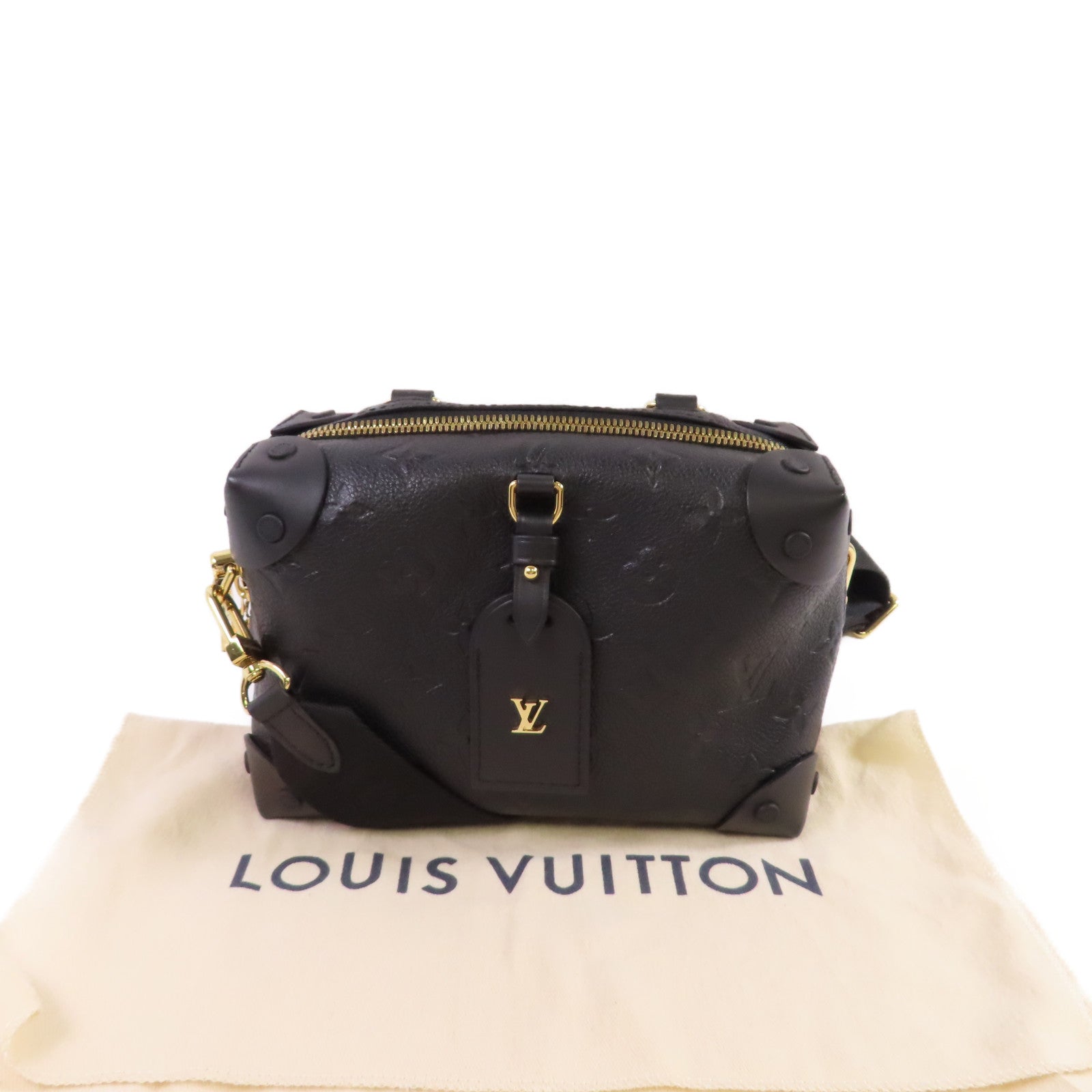 LOUIS VUITTON Monogram Empreinte Petite Malle Souple 2Way Shoulder Bag金扣手挽肩背兩用袋黑色