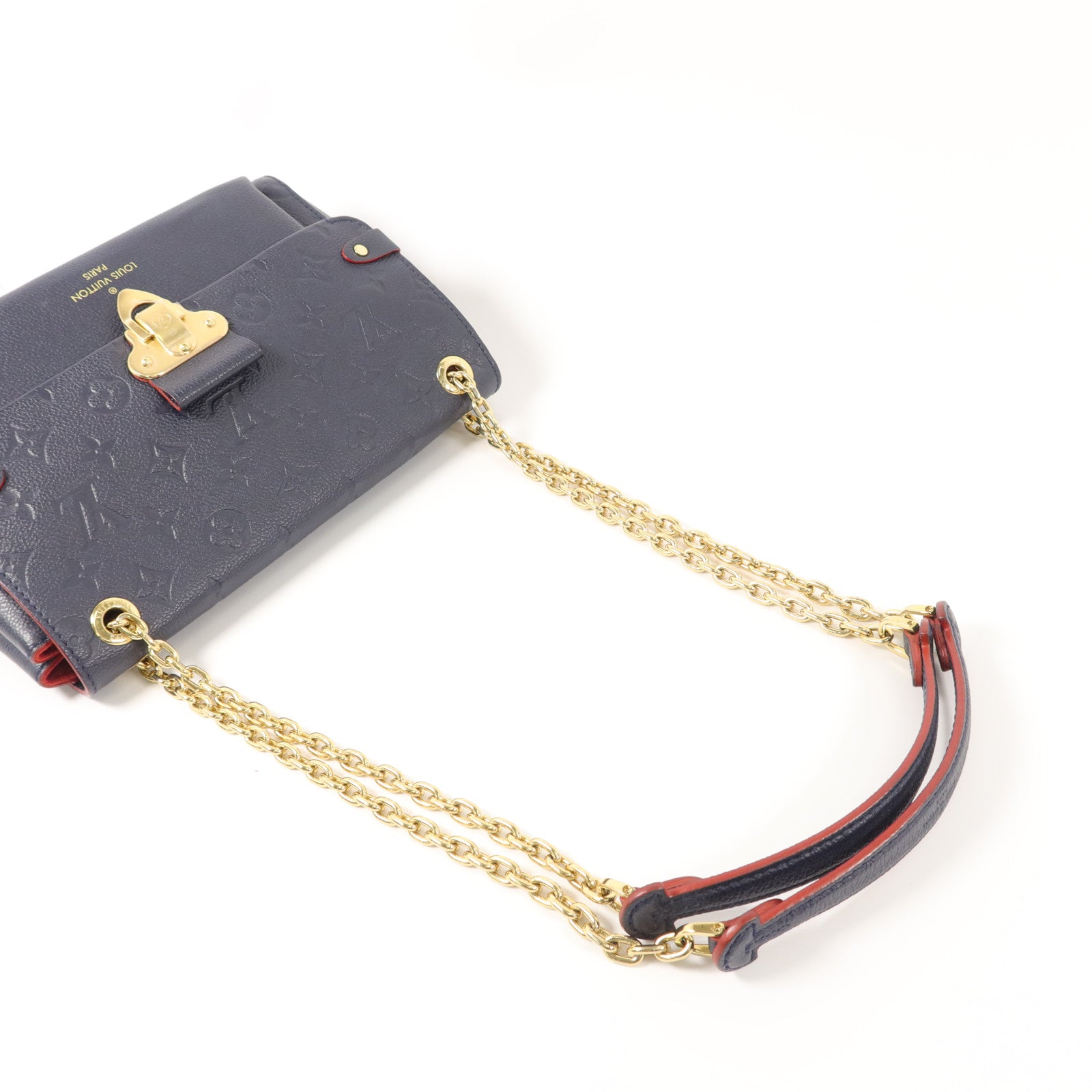 LOUIS VUITTON Monogram Empreinte Vavin PM肩背袋深藍色