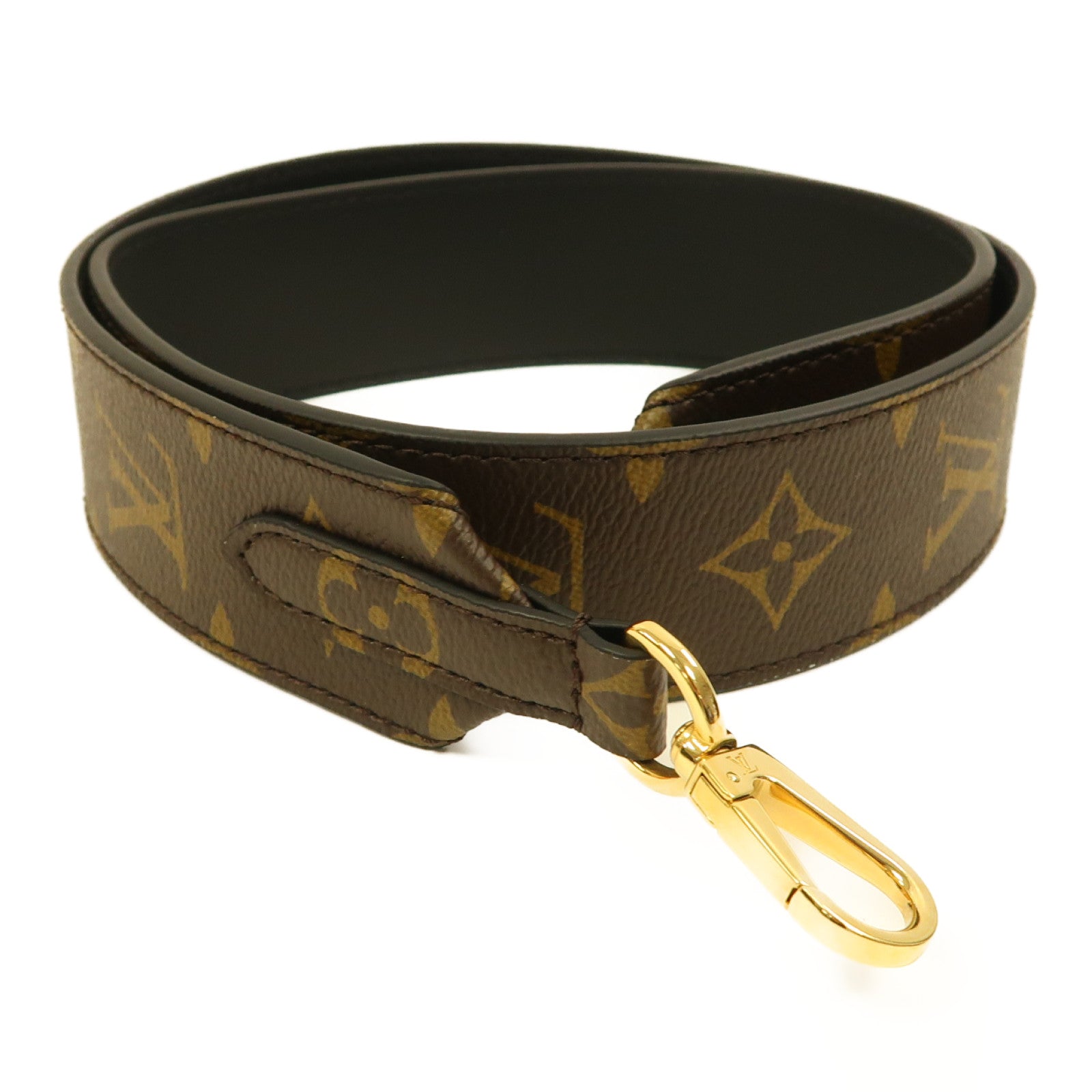 LOUIS VUITTON Monogram Shoulder Strap金扣肩帶啡色