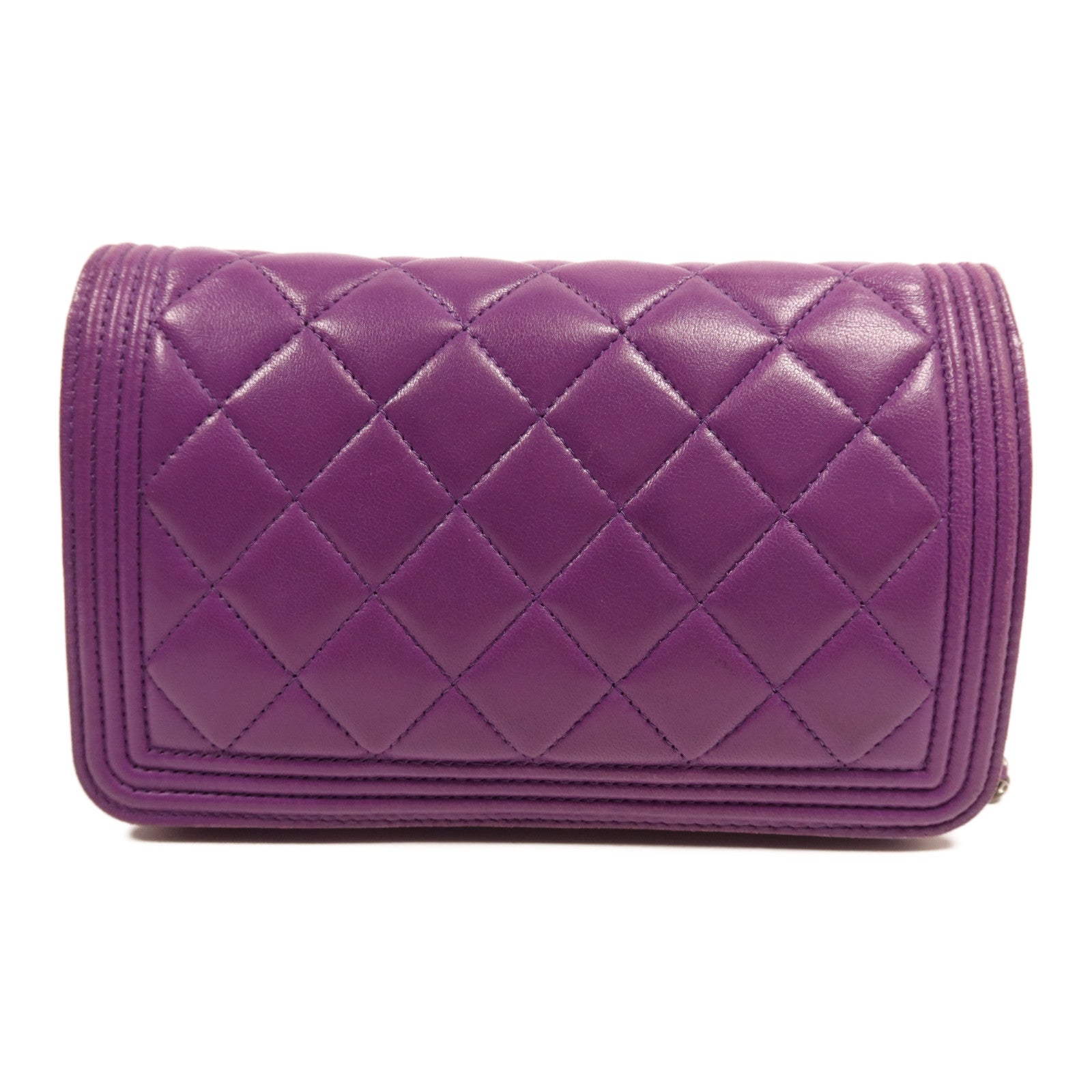 CHANEL 【激減優惠】羊皮皮革Boy WOC Wallet On Chain銀扣鏈帶鏈帶肩背袋
