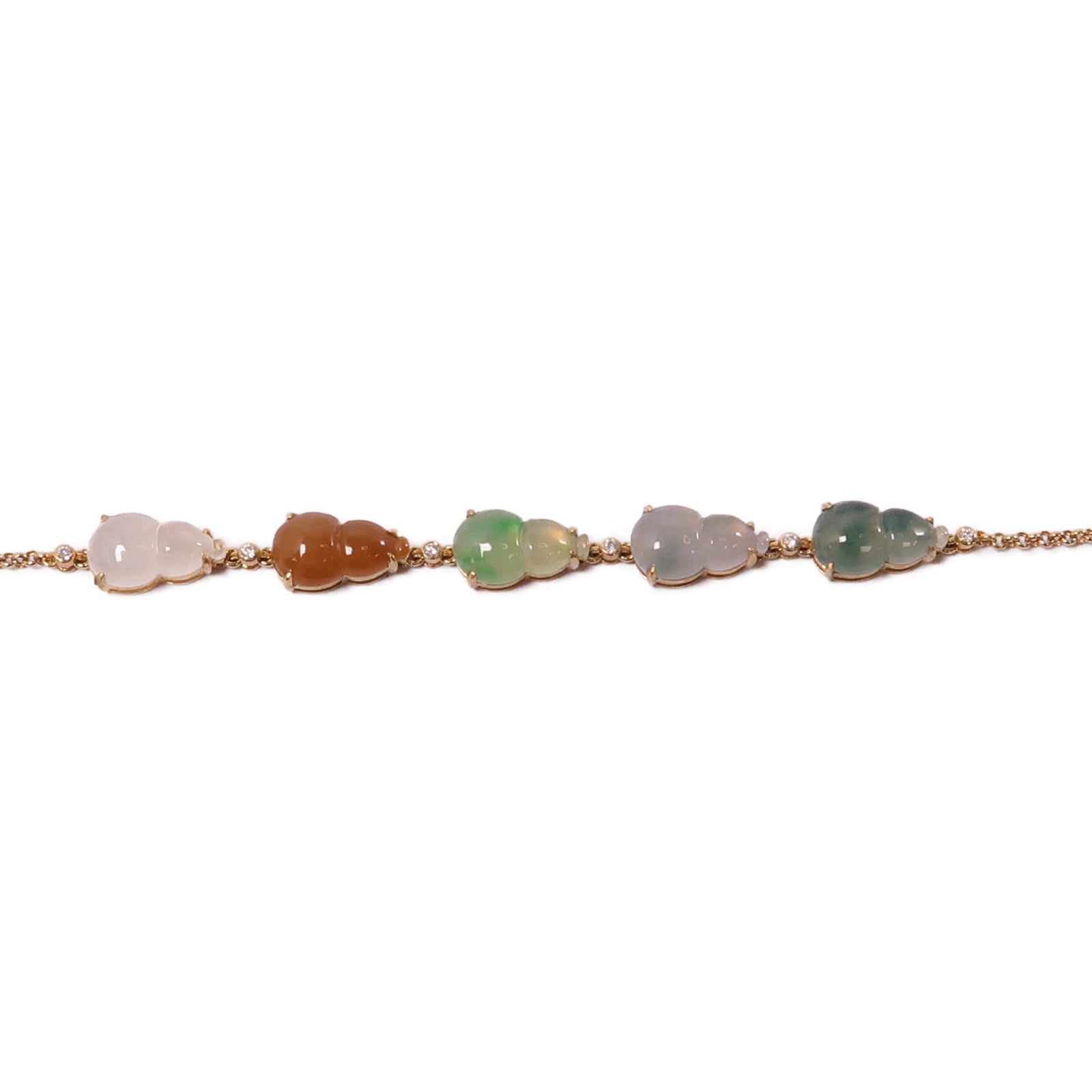 JEWELRY 18K黃金翡翠Bracelet手鐲綠色/棕色/白色