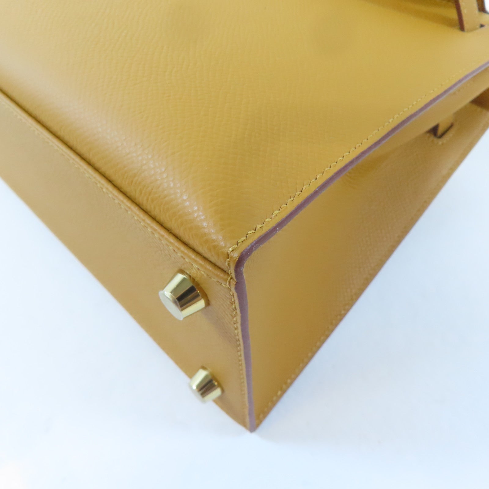 HERMES Epsom皮革Kelly 25金扣手挽肩背兩用袋Sesame/啡色