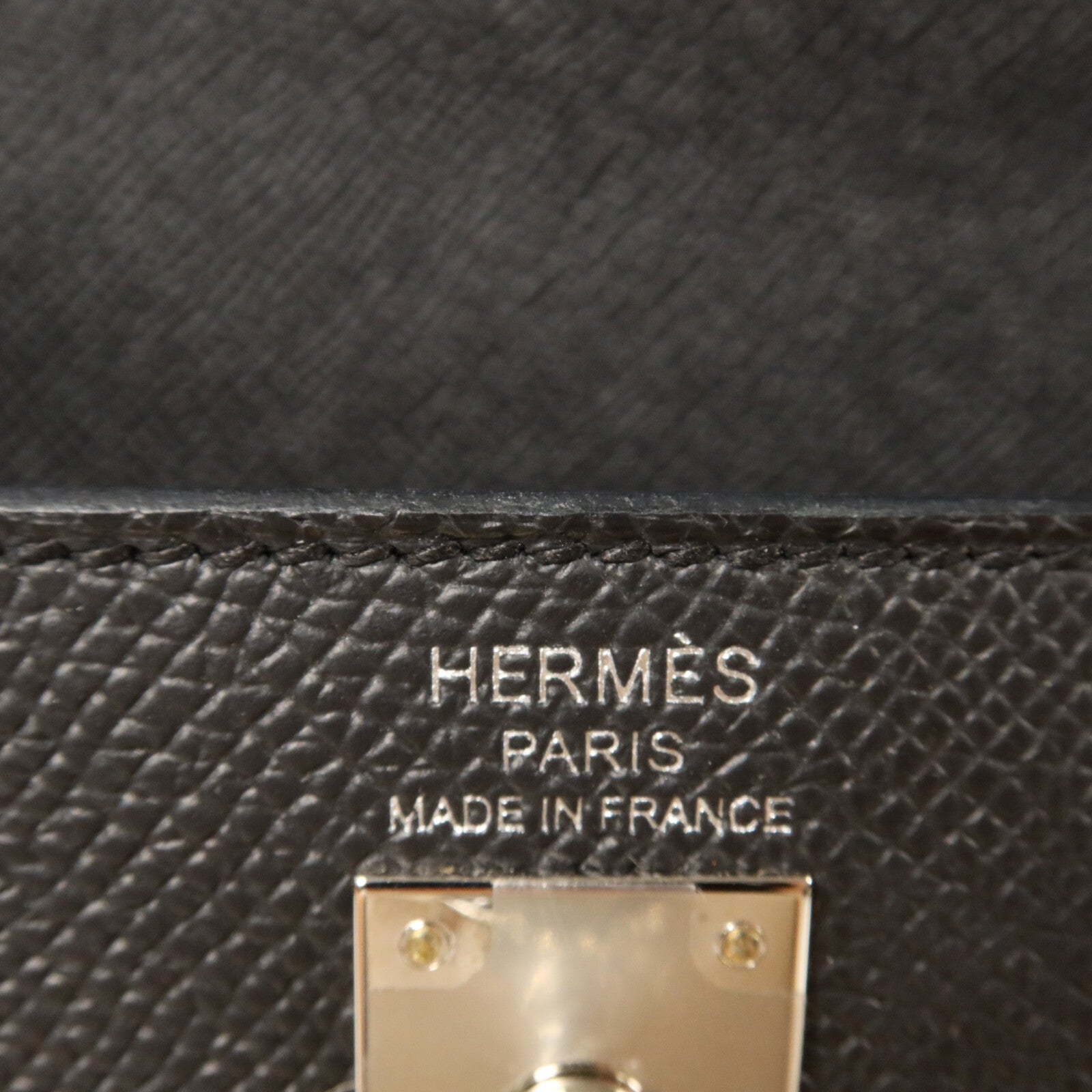 HERMES Epsom皮革Kelly 25手挽肩背兩用袋Noir