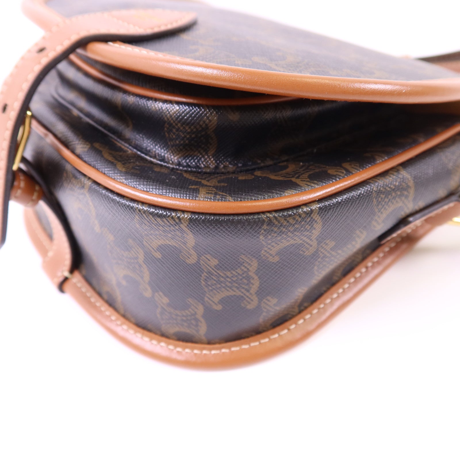 CELINE 塗層帆布Folco金扣肩背袋