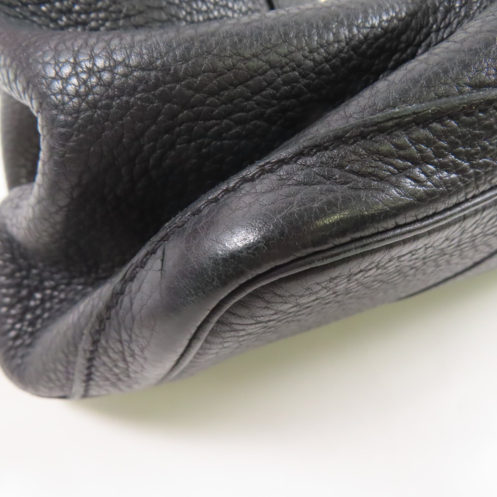 HERMES Negonda皮革Garden Party PM銀扣手挽袋Noir/黑色