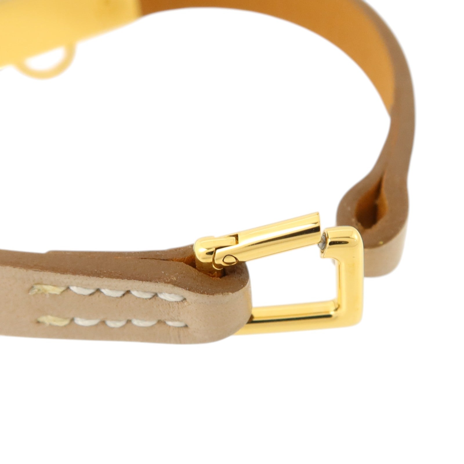HERMES Swift皮革Rivale Mini Bracelet金扣手鏈