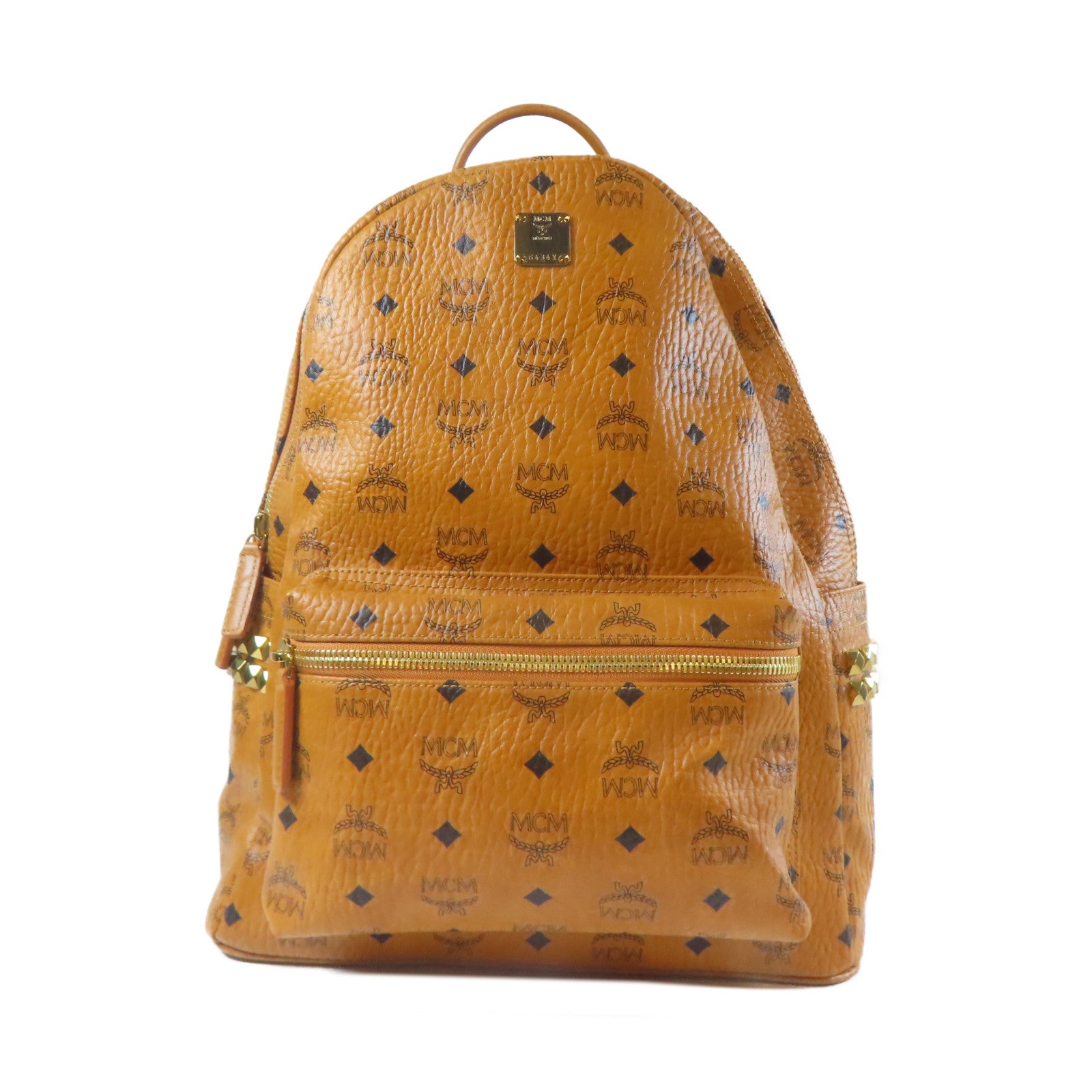MCM 【激減優惠】皮革Starkside Studs Backpack金扣背包棕色
