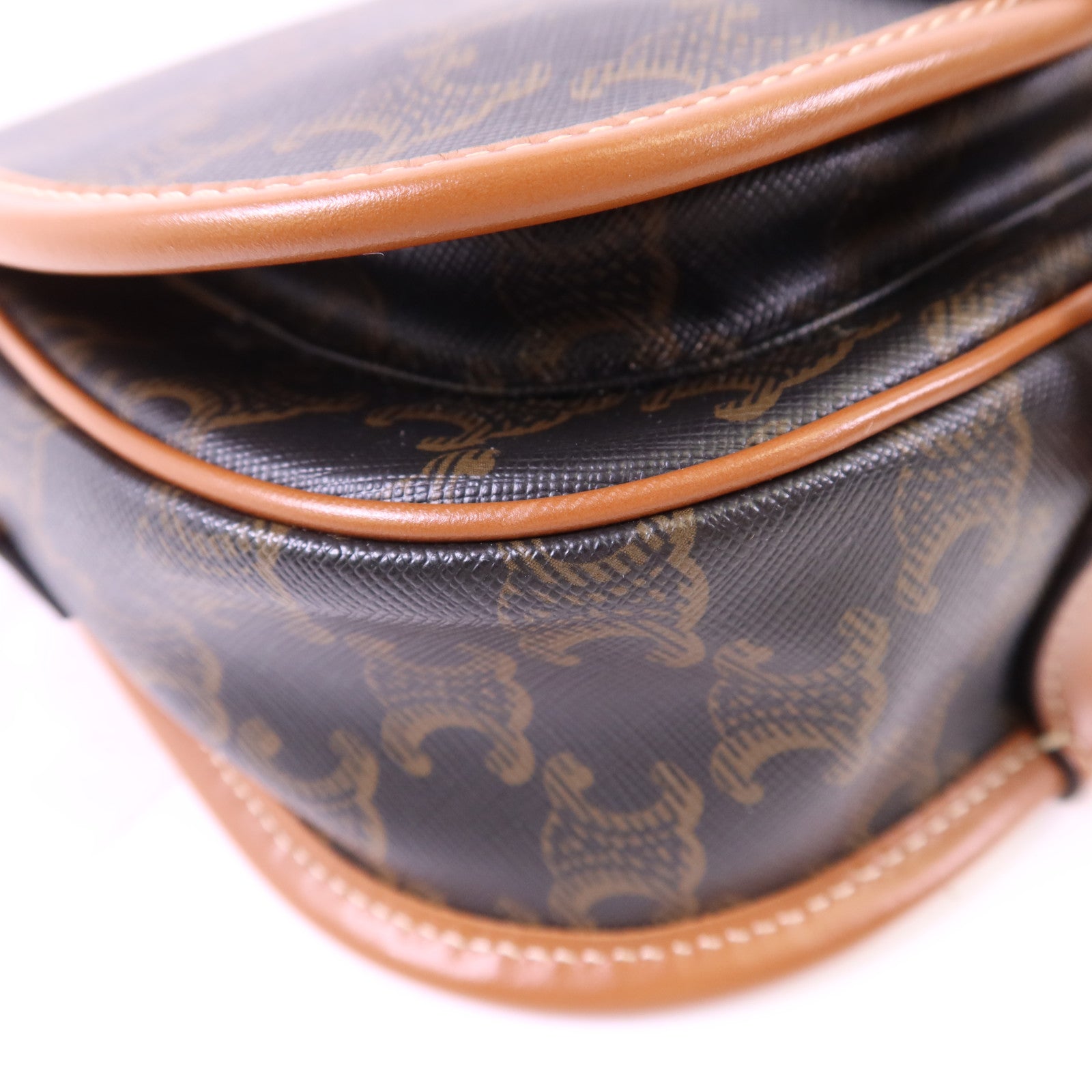 CELINE 塗層帆布Folco金扣肩背袋